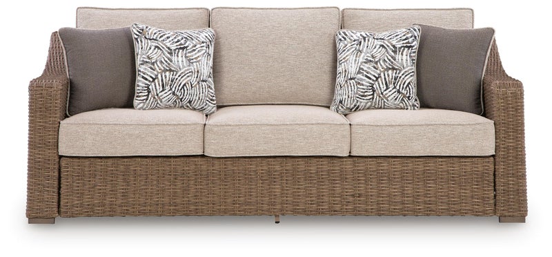 Revare Beach Outdoor Sofa with Cushion, Beige