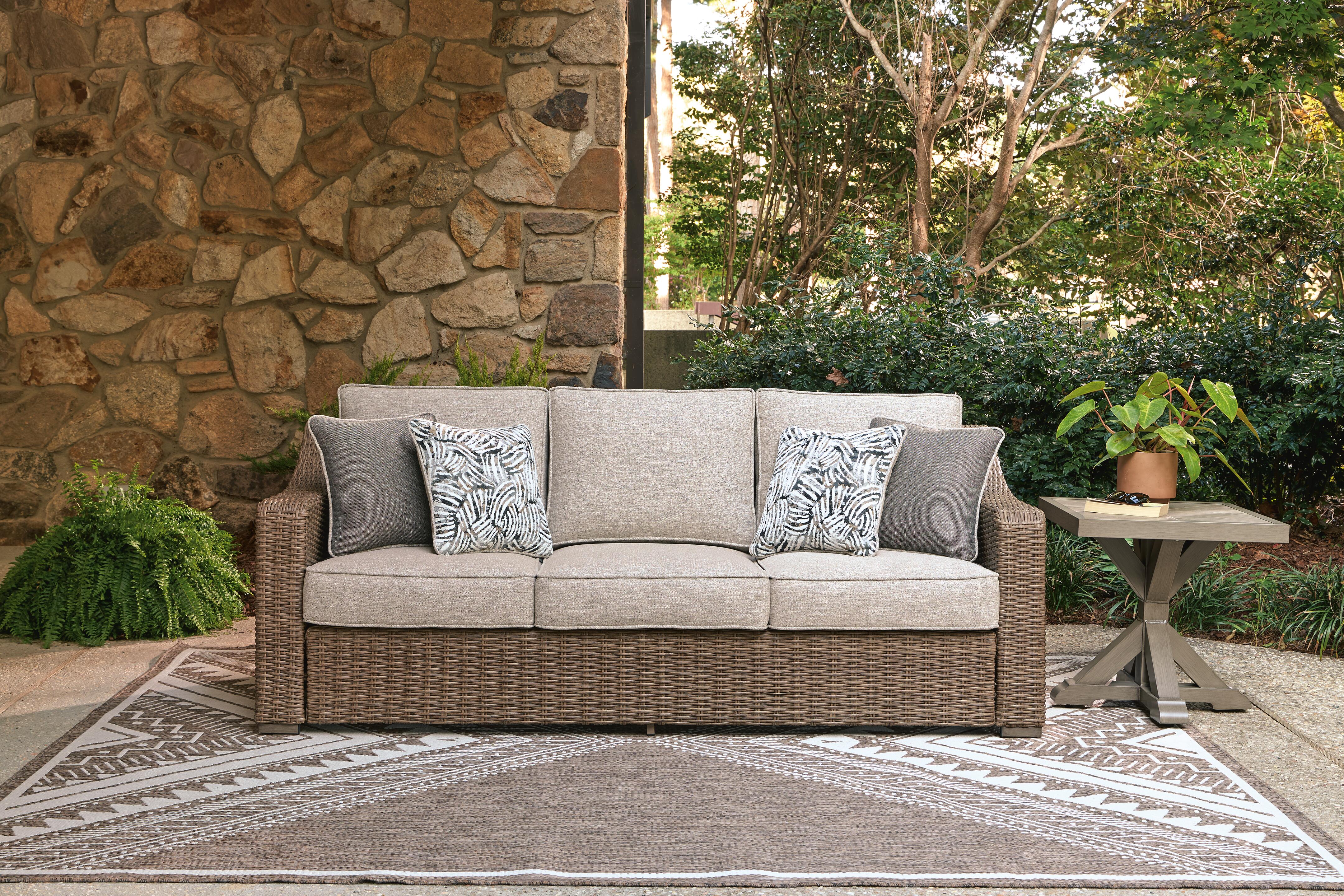 Revare Beach Outdoor Sofa with 2 Lounge Chairs, , large