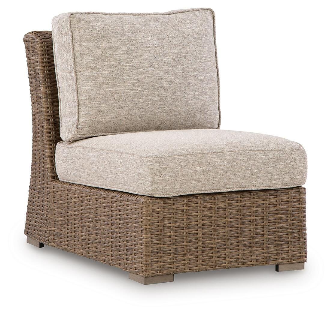 Revare Beach Outdoor Armless Chair with Cushion, , large