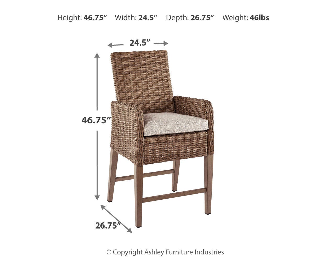 Beachcroft Outdoor Bar Stool with Cushion (Set of 2) - image 4