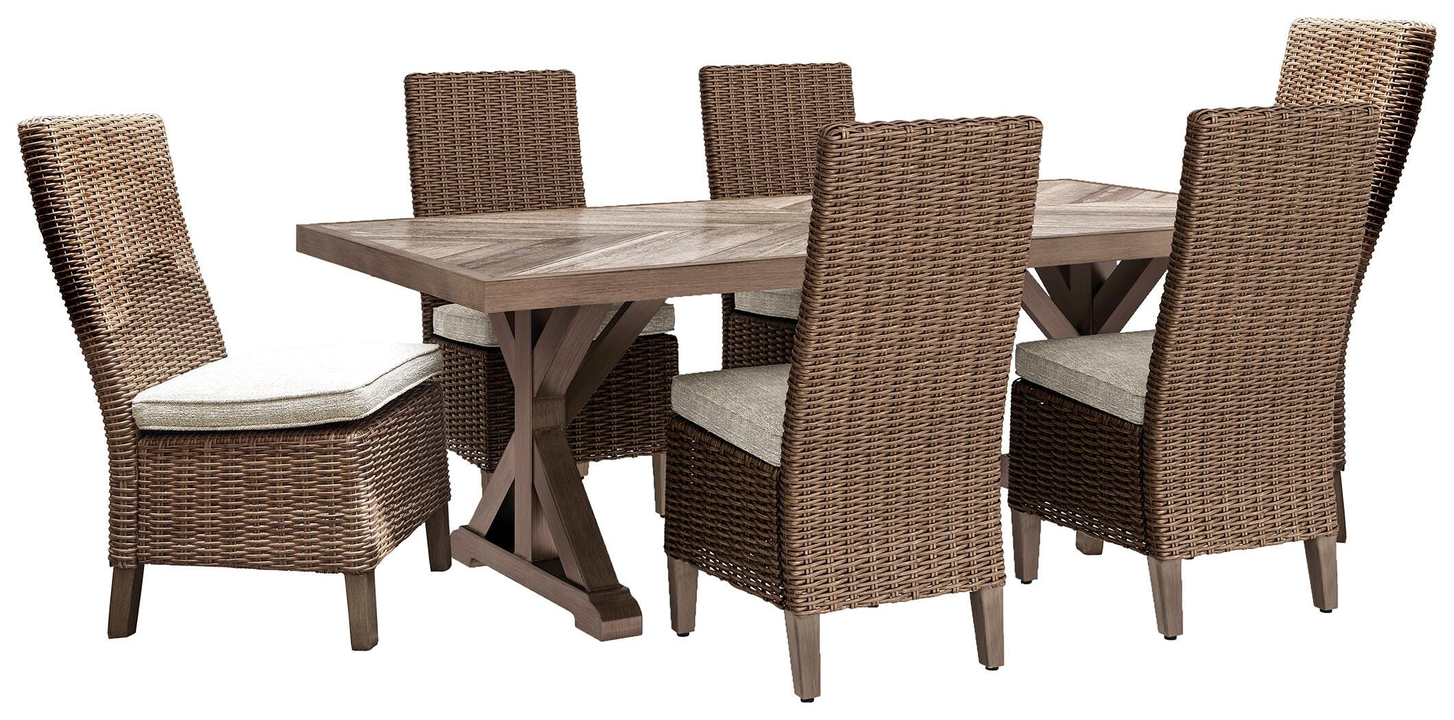 Mesa de comedor de exterior Beachcroft con 6 sillas