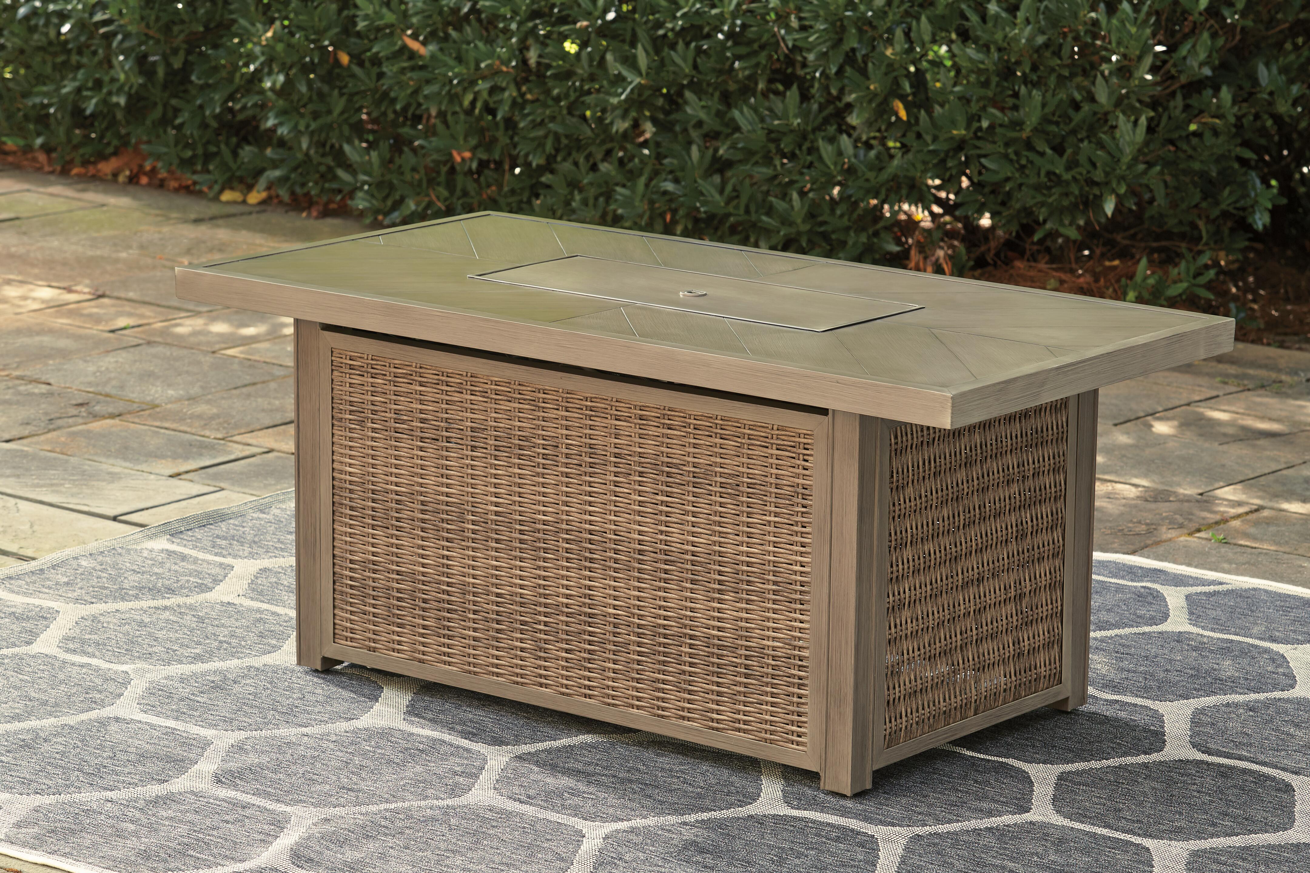 Beachcroft Outdoor Sofa, 2 Chaise Lounges, Bench and Fire Pit Table - image 22
