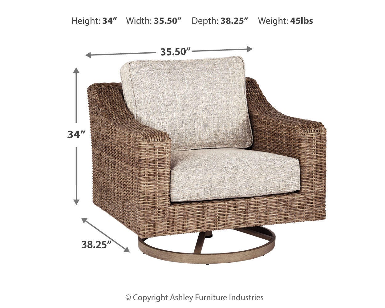 Beachcroft Outdoor Swivel Lounge with Cushion - image 4