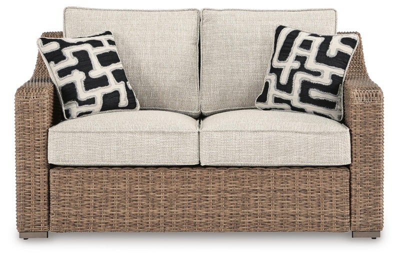 Beachcroft Outdoor Loveseat with Cushion, Beige