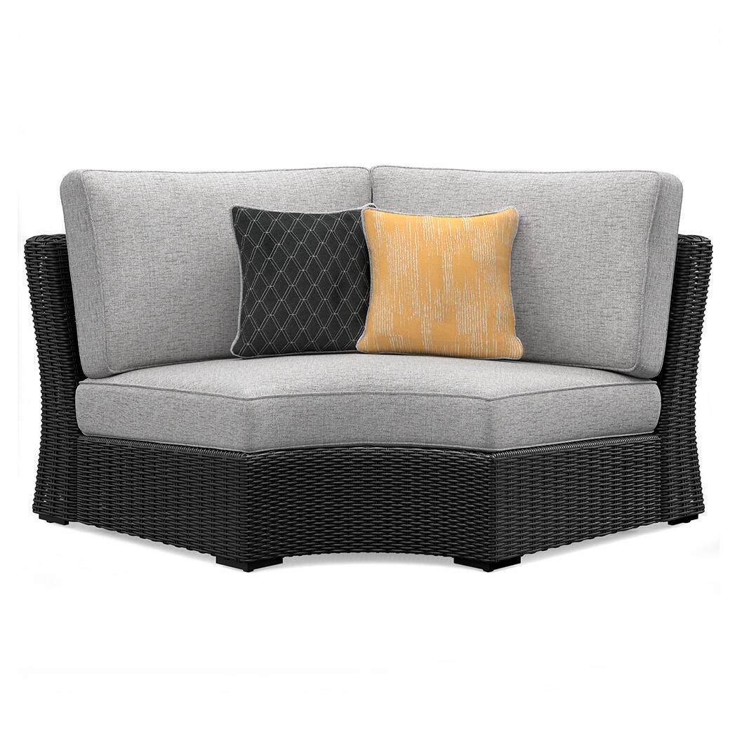 Beachcroft Outdoor Curved Corner Chair with Cushion, , large