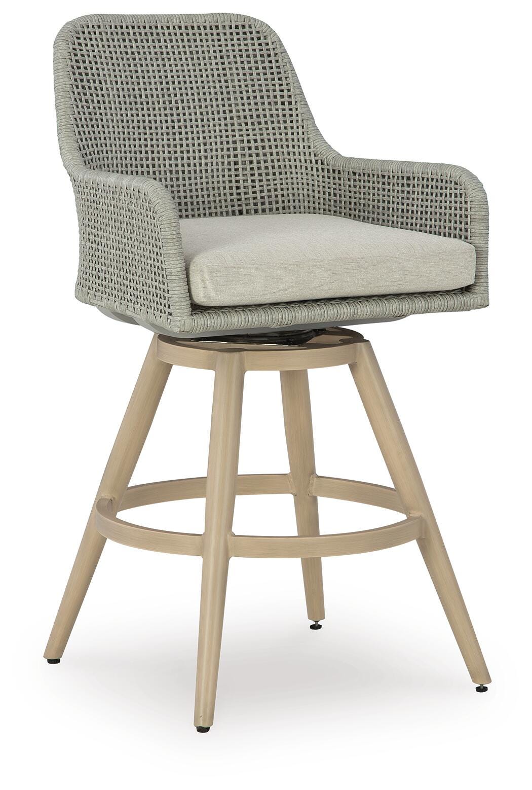 Seton Creek Outdoor Bar Height Barstool with Cushion (Set of 2) - image 3