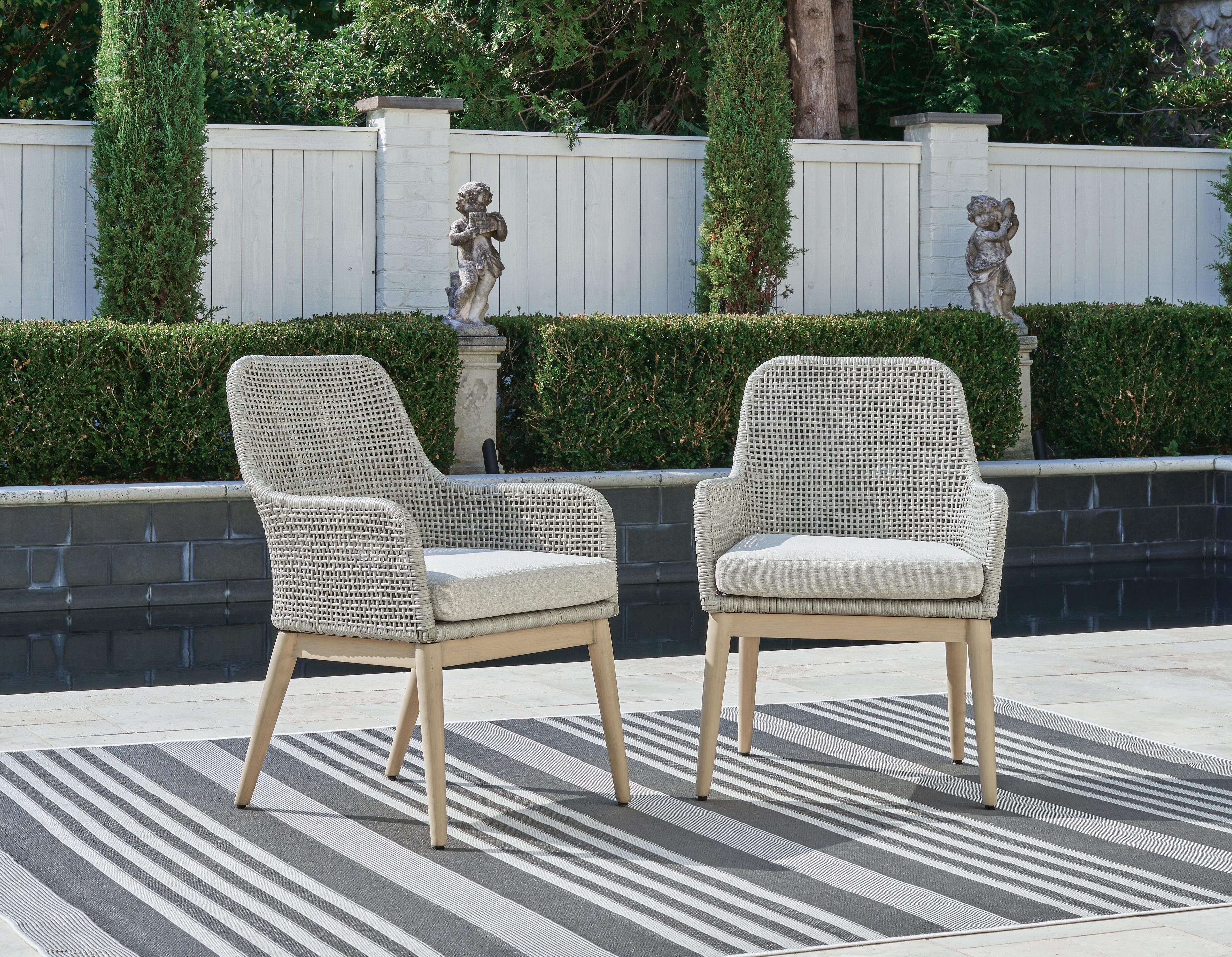 Seton Creek Outdoor Dining Arm Chair (Set of 2), , large