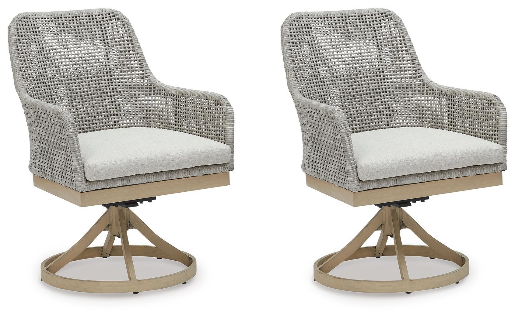Seton Creek Outdoor Swivel Dining Chair (Set of 2), , large