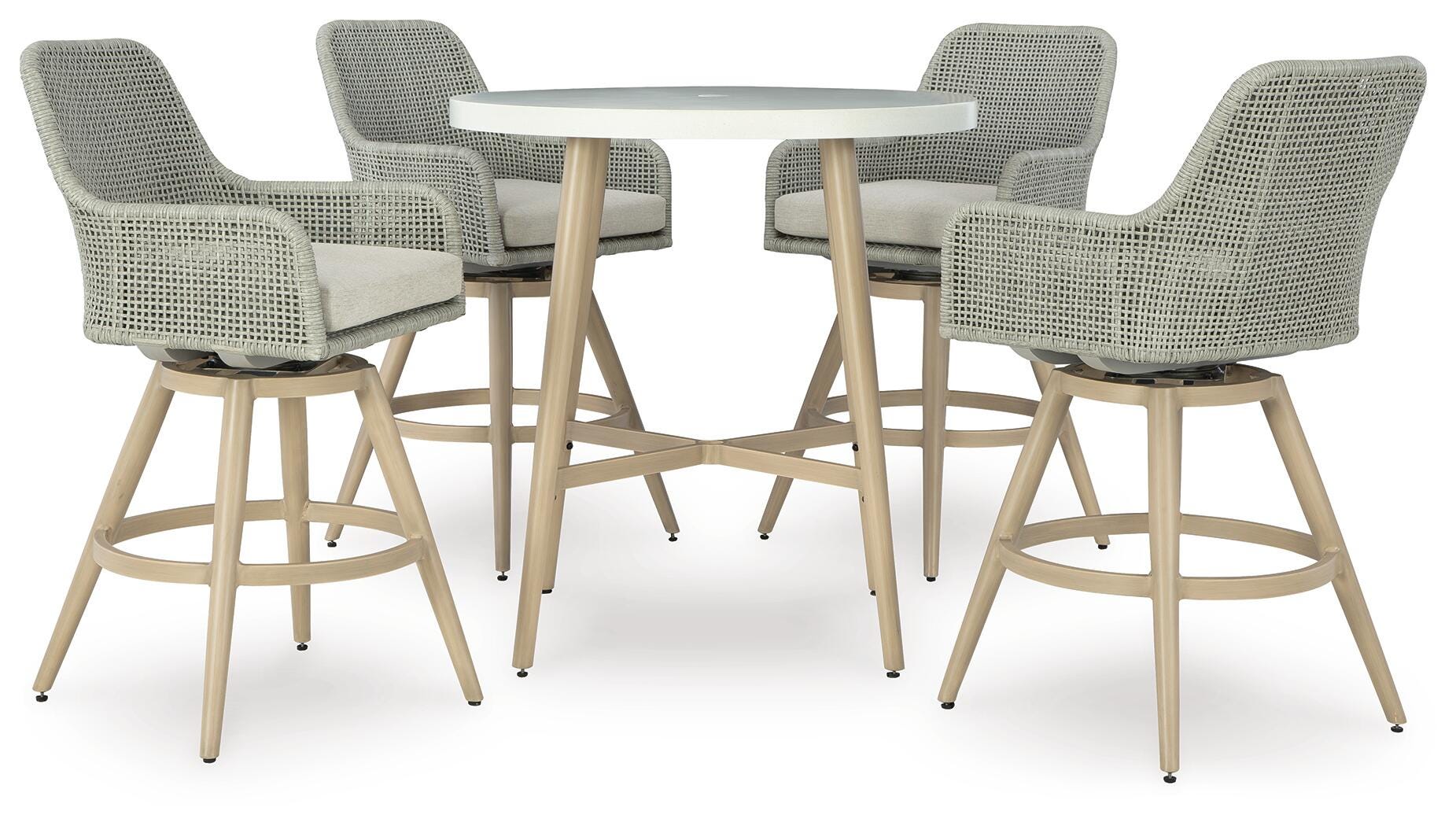 Seton Creek Outdoor Bar Table and 4 Barstools