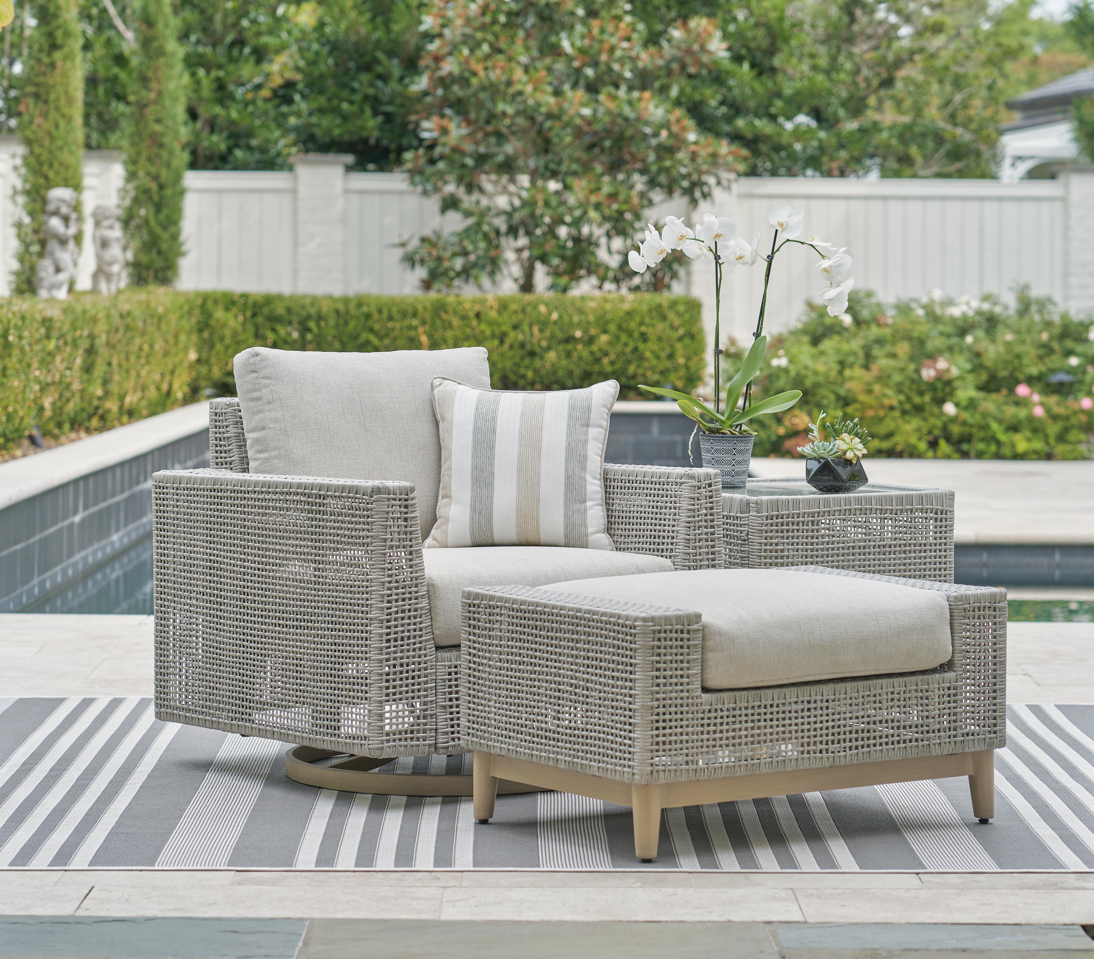 Seton Creek Outdoor Lounge Chair and Ottoman, , large