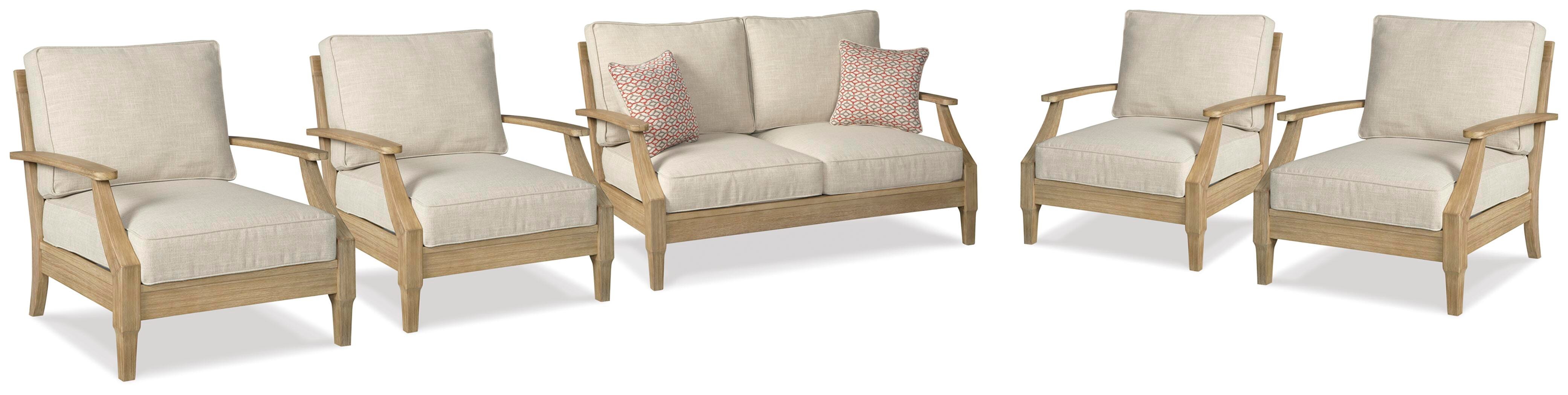 Clare View Outdoor Loveseat and 4 Lounge Chairs - image 1