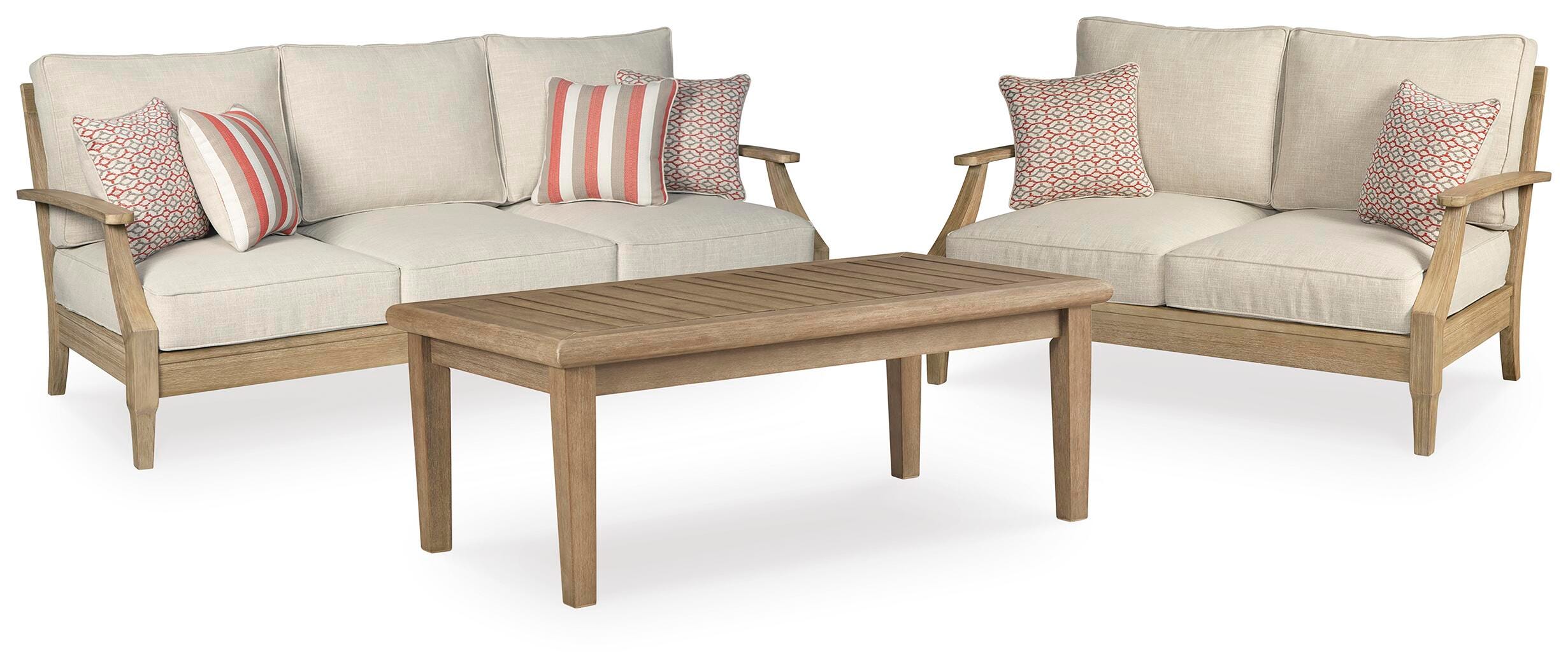 Clare View Outdoor Sofa and Loveseat with Coffee Table, , large