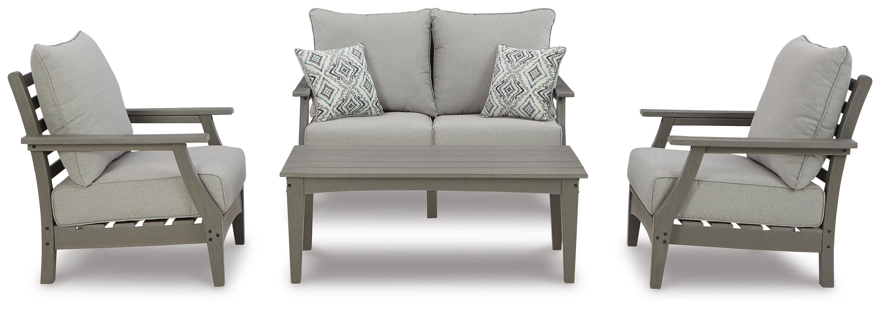 Visola Outdoor Loveseat, 2 Lounge Chairs and Coffee Table - image 2