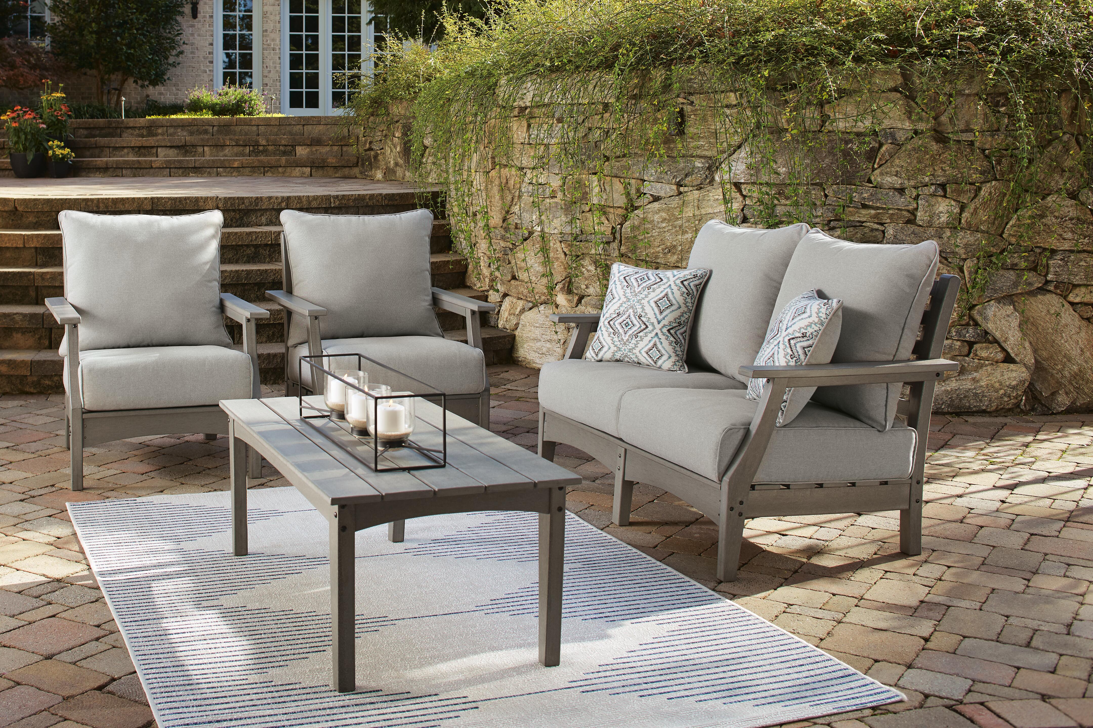 Visola Outdoor Loveseat, 2 Lounge Chairs and Coffee Table - image 1