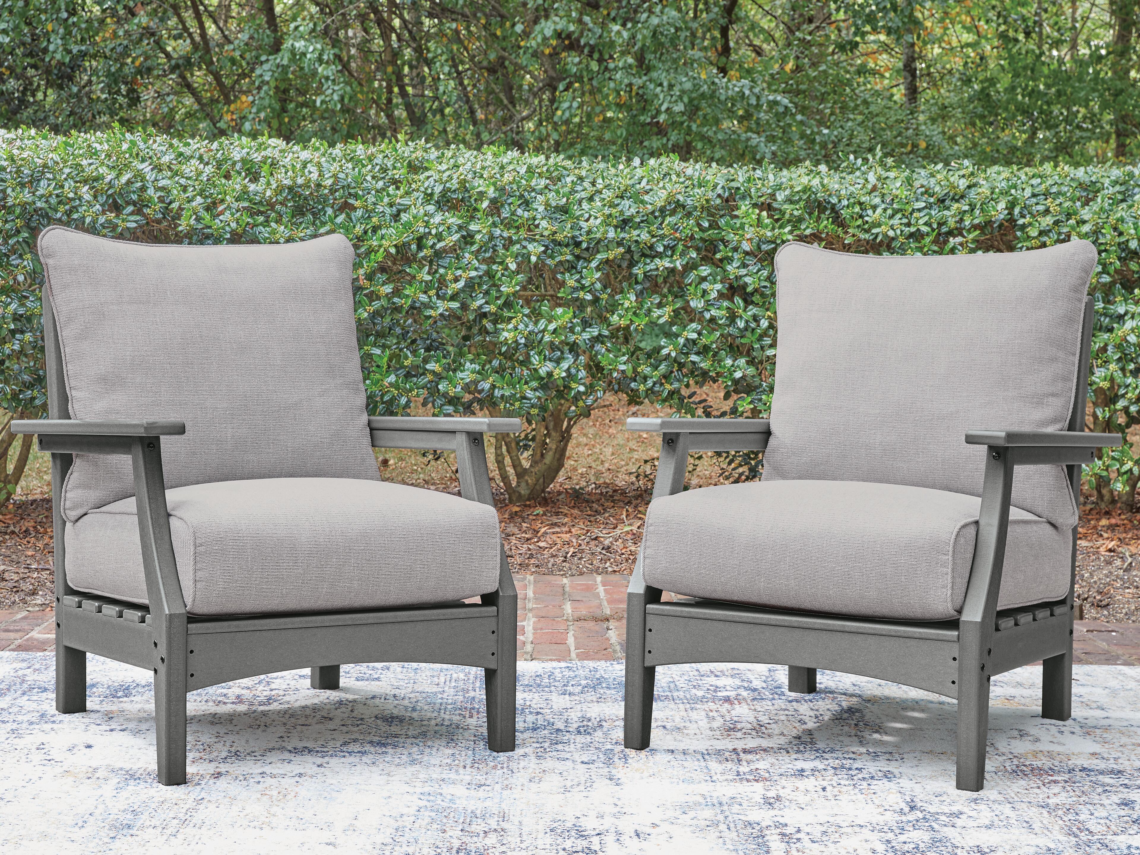 Lone View Bay Outdoor Lounge Chair (Set of 2), Gray