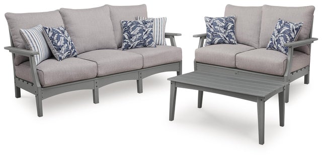 Lone View Bay Outdoor Sofa and Loveseat with Coffee Table