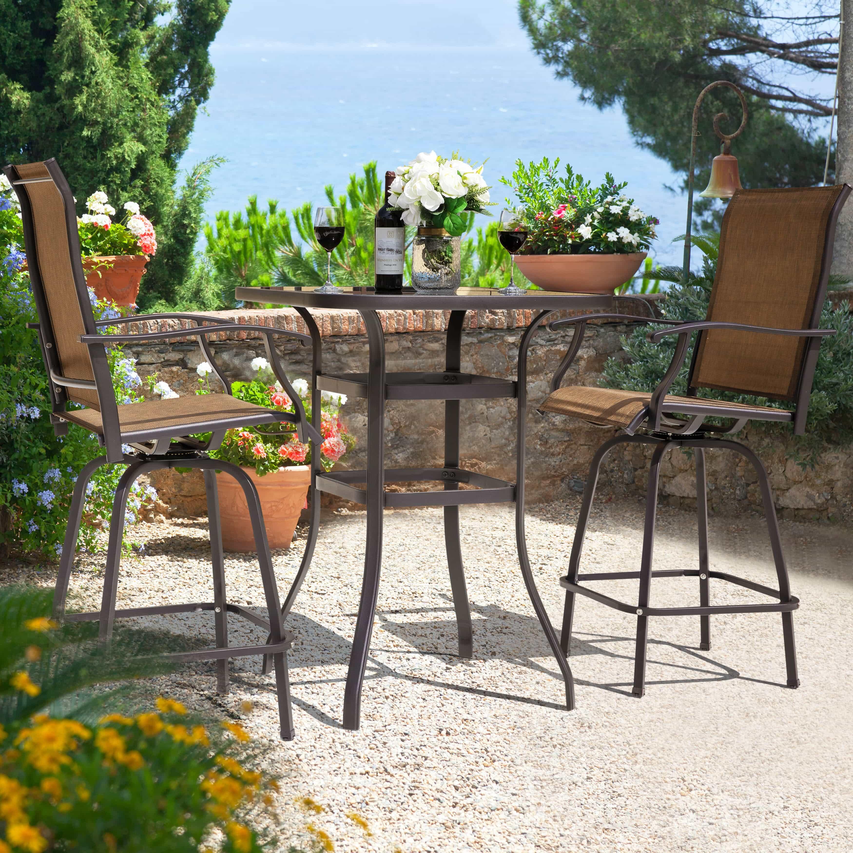 Nuu Garden Outdoor Bar Table and 2 Barstools, , large