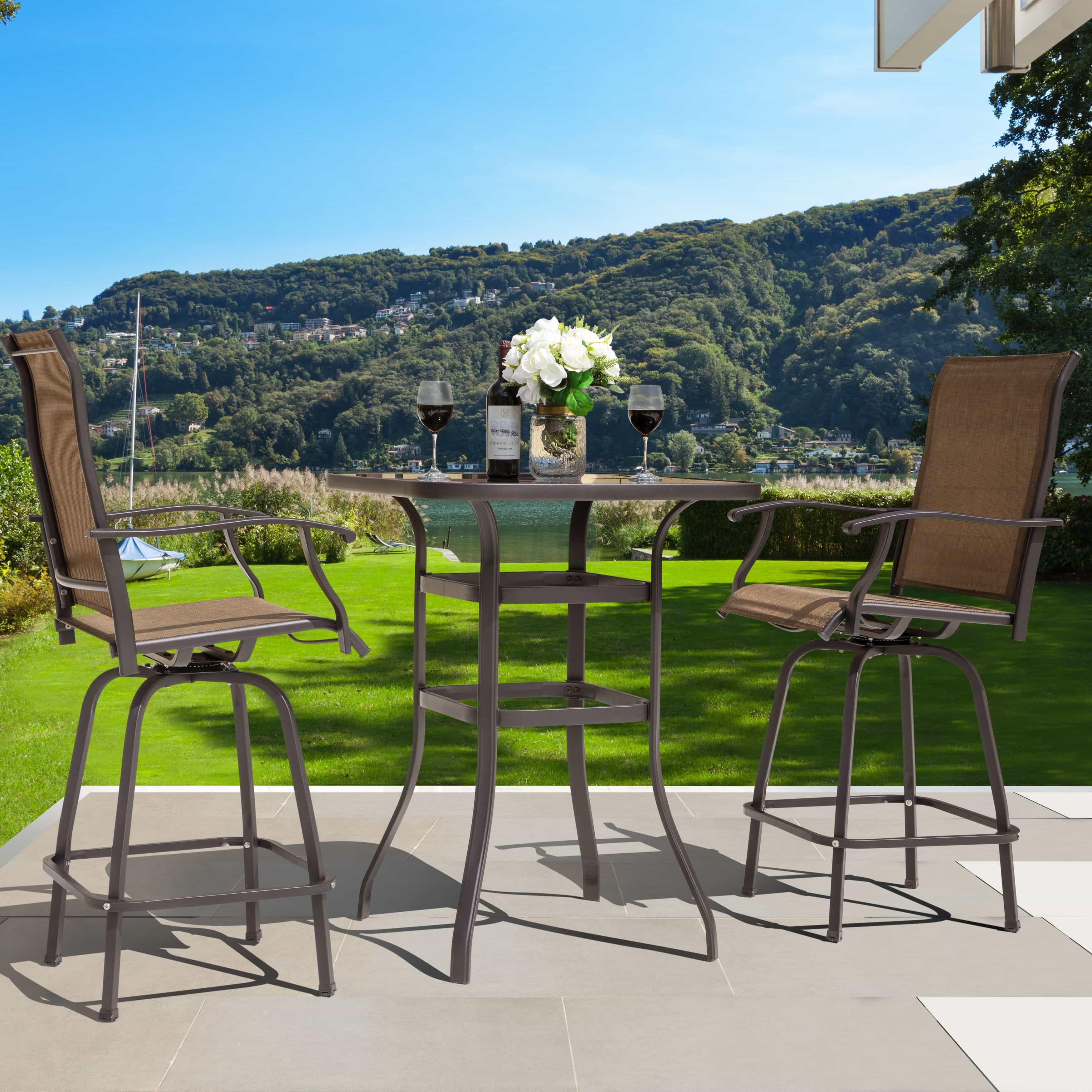 Nuu Garden Outdoor Bar Table and 2 Barstools, , large