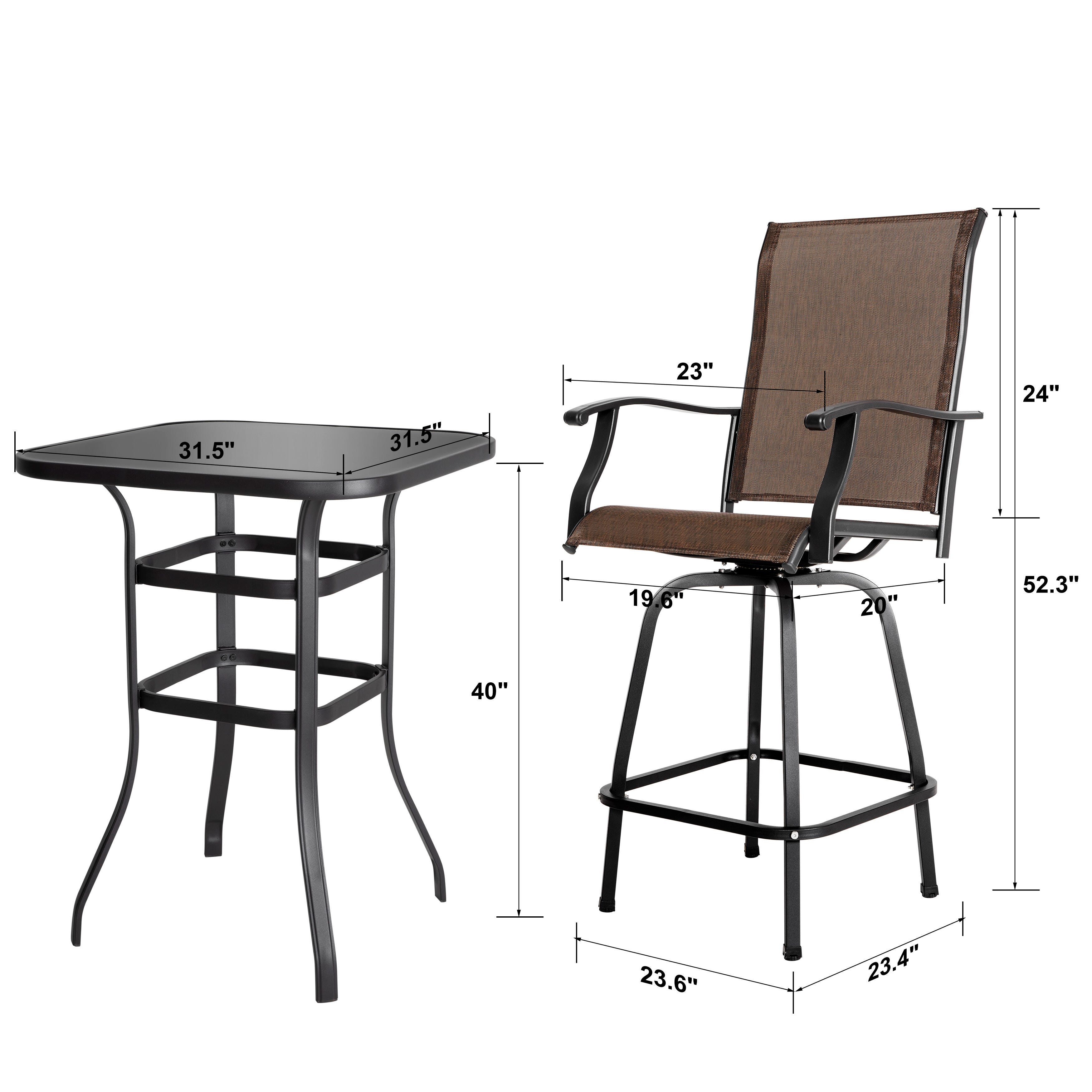 Nuu Garden Outdoor Bar Table and 2 Barstools, , large