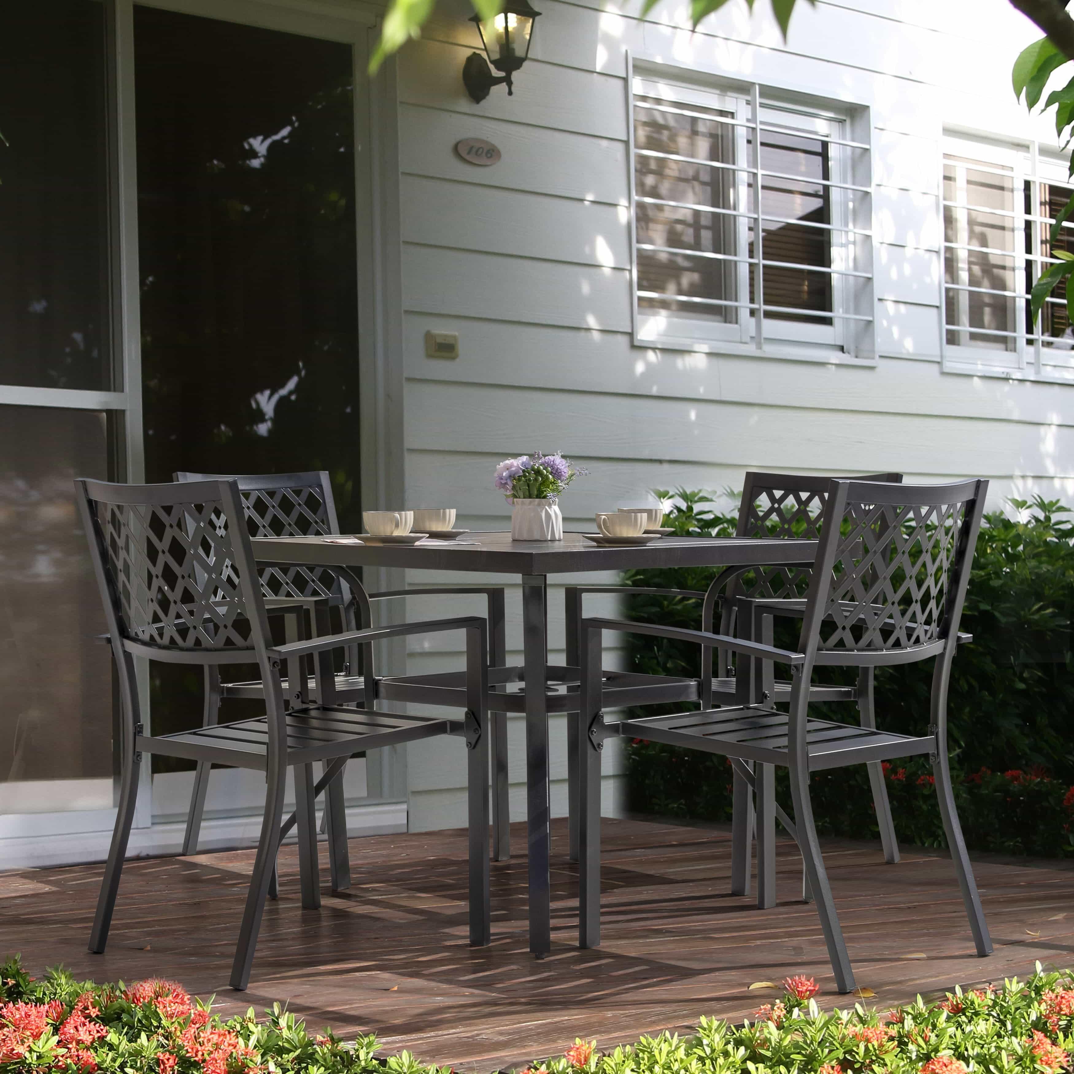Nuu Garden 5-Piece Metal Outdoor Dining Set, , large