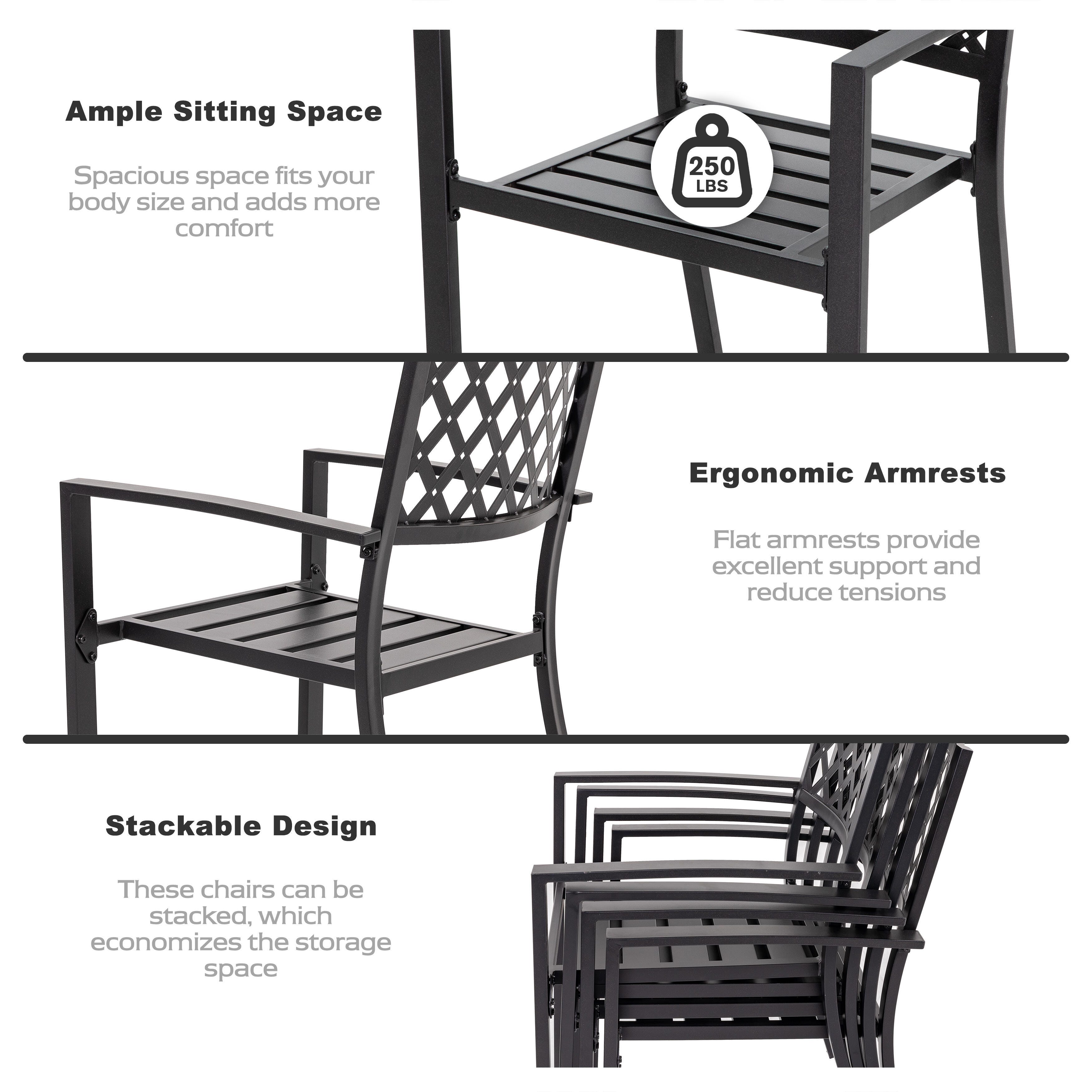 Nuu Garden 5-Piece Metal Outdoor Dining Set, , large
