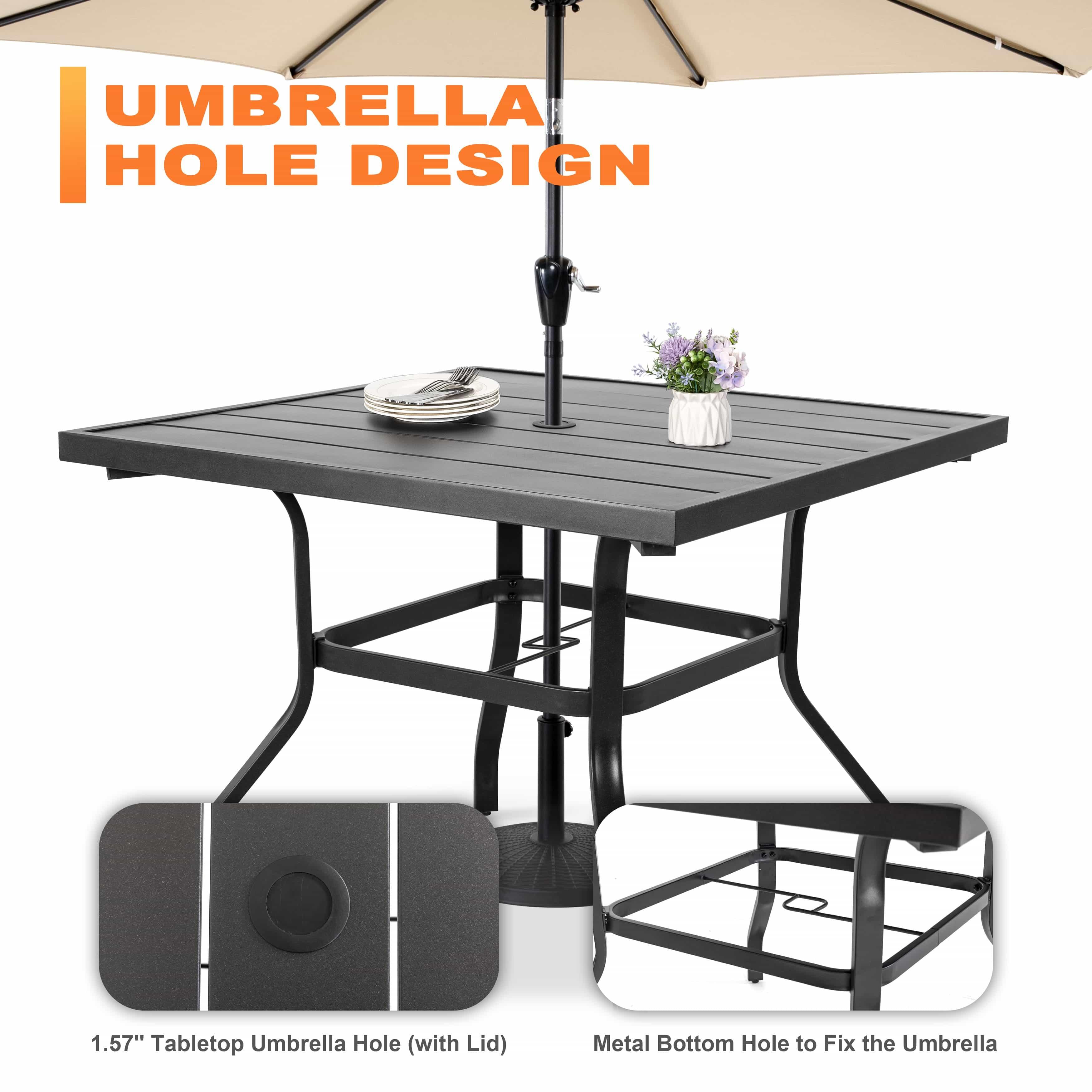 5 piece patio set with umbrella Homenjoy Dining Set, 35