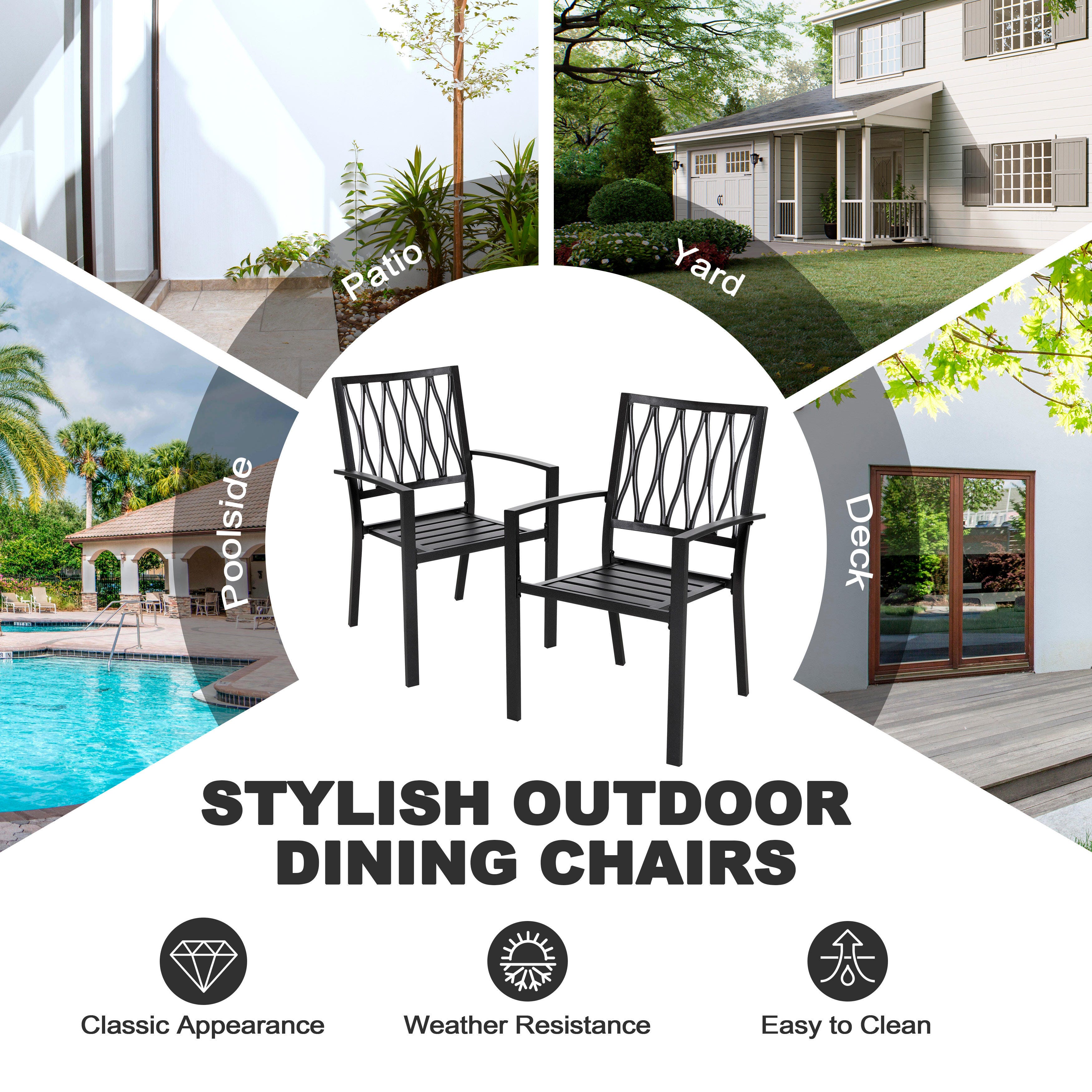 Nuu Garden 5-Piece Metal Outdoor Dining Set, , large