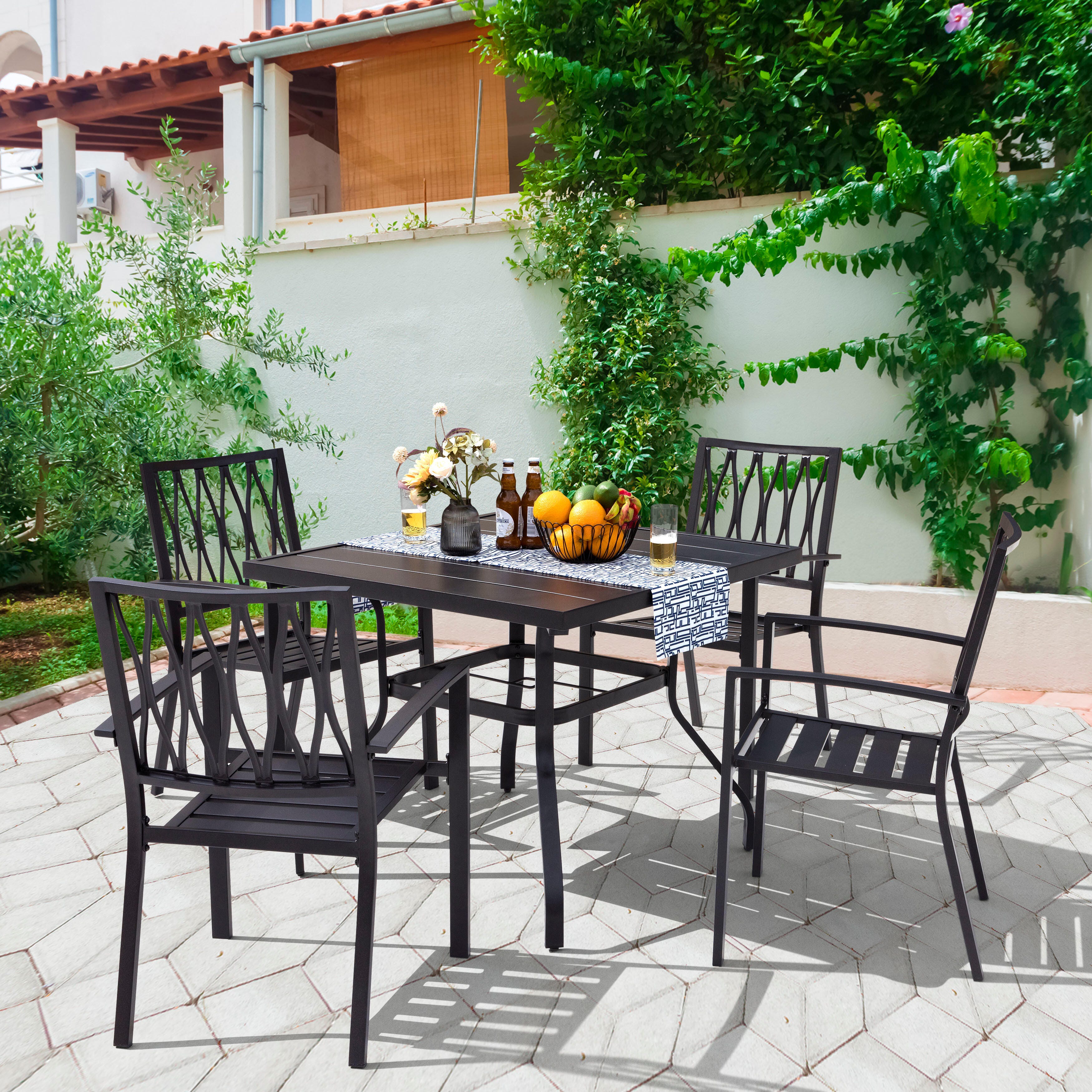 Nuu Garden 5-Piece Metal Outdoor Dining Set, , large