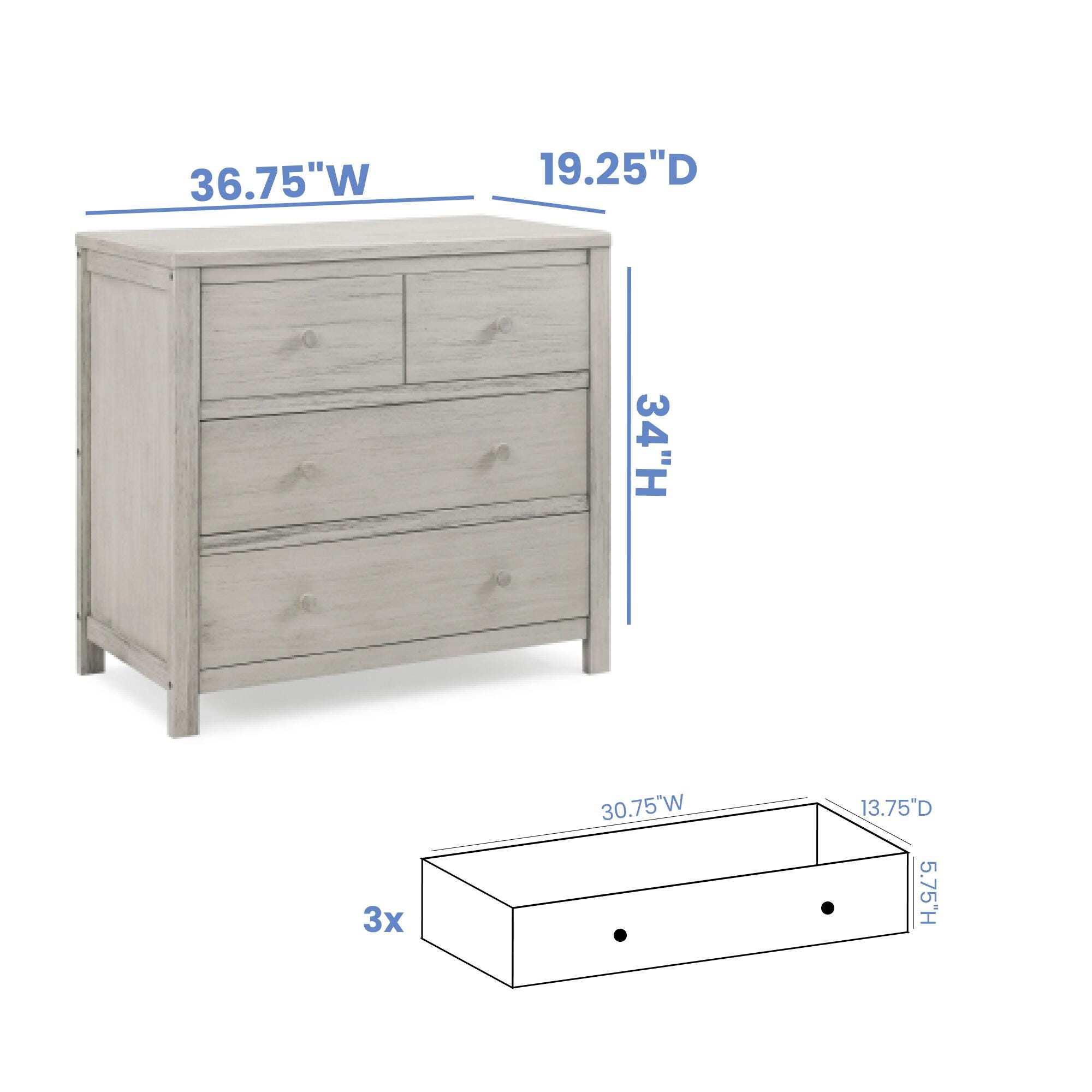 Simmons Kids Simmons Kids Caden 3-Piece Nursery Furniture Bedroom Bundle,  Rustic Mist | Ashley