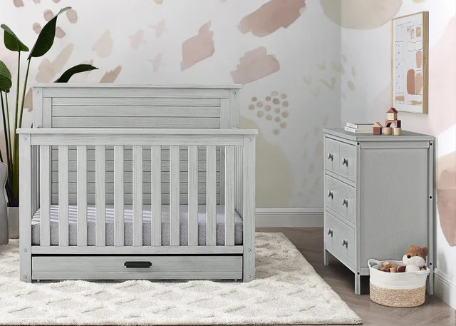 Simmons Kids Simmons Kids Caden 3-Piece Nursery Furniture Bedroom Bundle, Rustic Mist | Ashley Simmons Kids Simmons Kids Caden 3-Piece Nursery Furniture Bedroom Bundle, Rustic Mist | Ashley