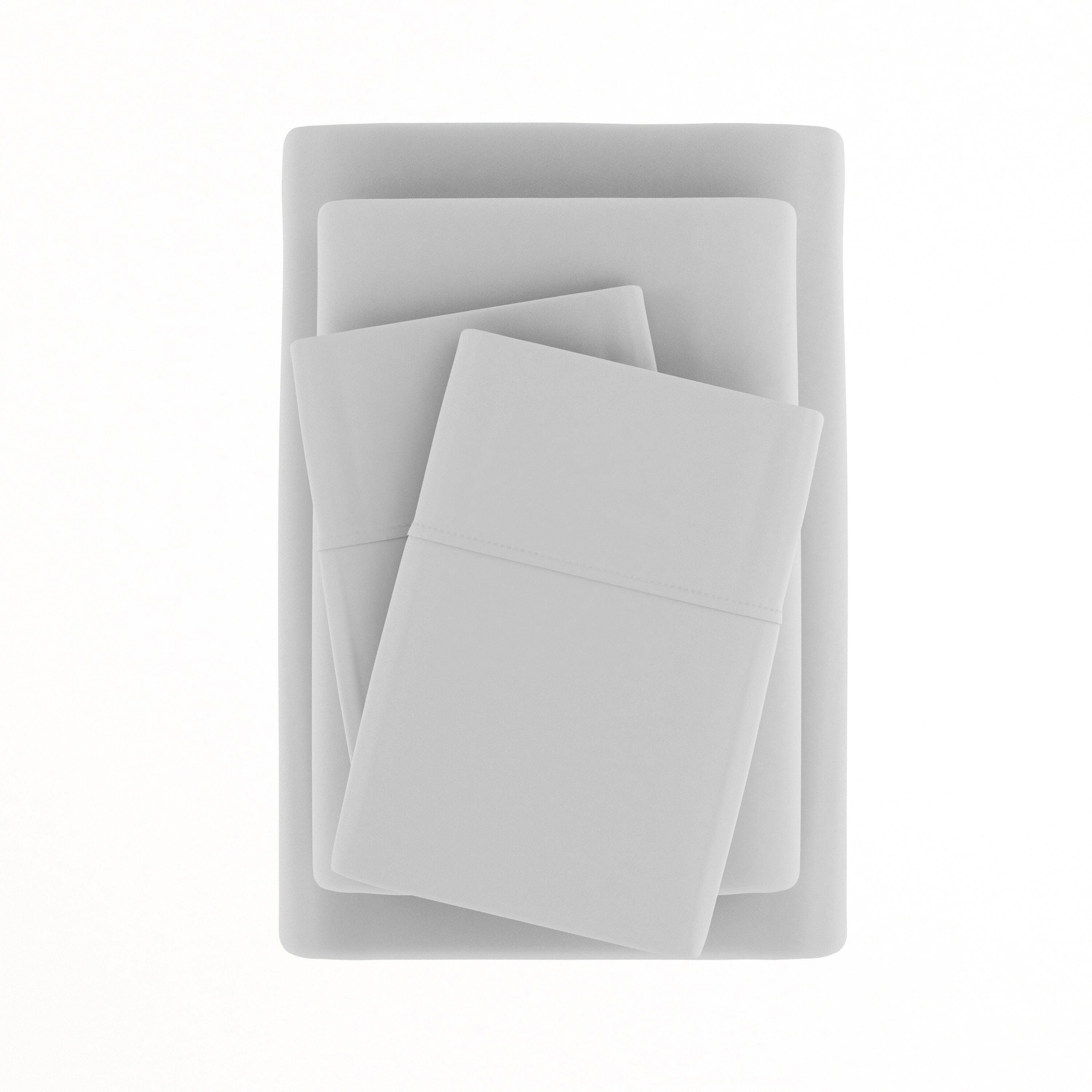 4 Piece Premium Ultra Soft California King Bed Sheet Set, Light Gray, large