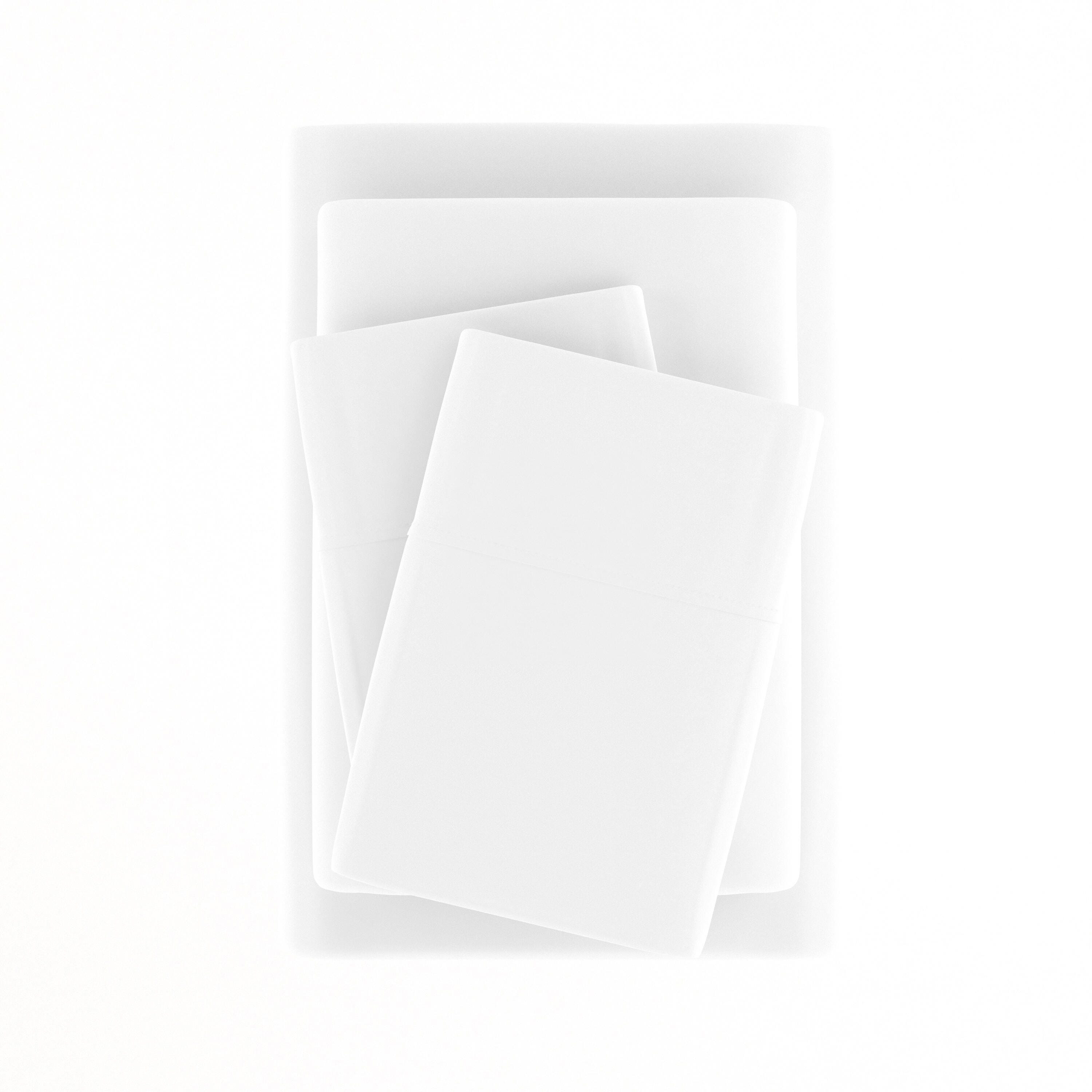 4 Piece Premium Ultra Soft California King Bed Sheet Set, White, large