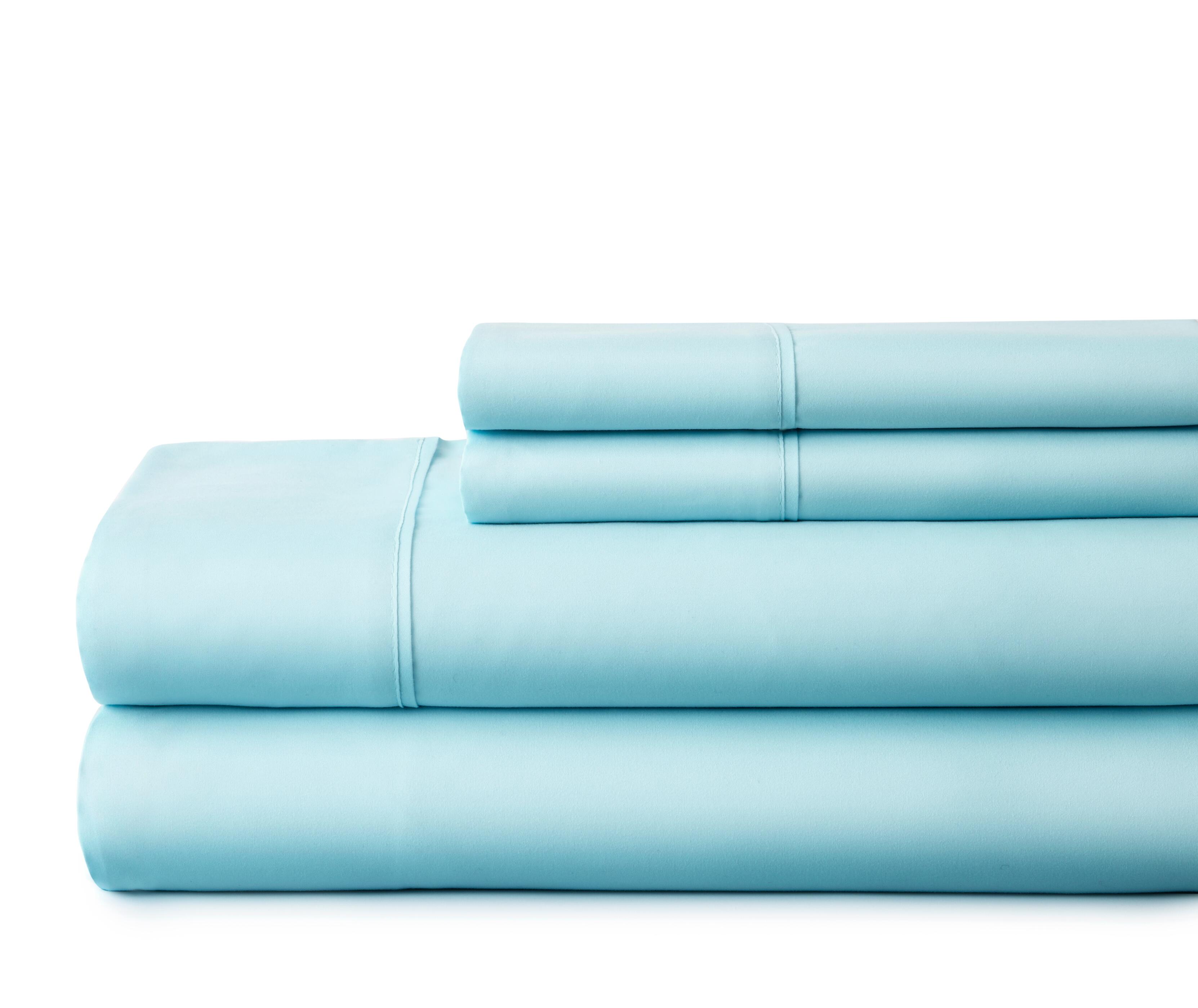 4 Piece Premium Ultra Soft Full Bed Sheet Set, Aqua, large