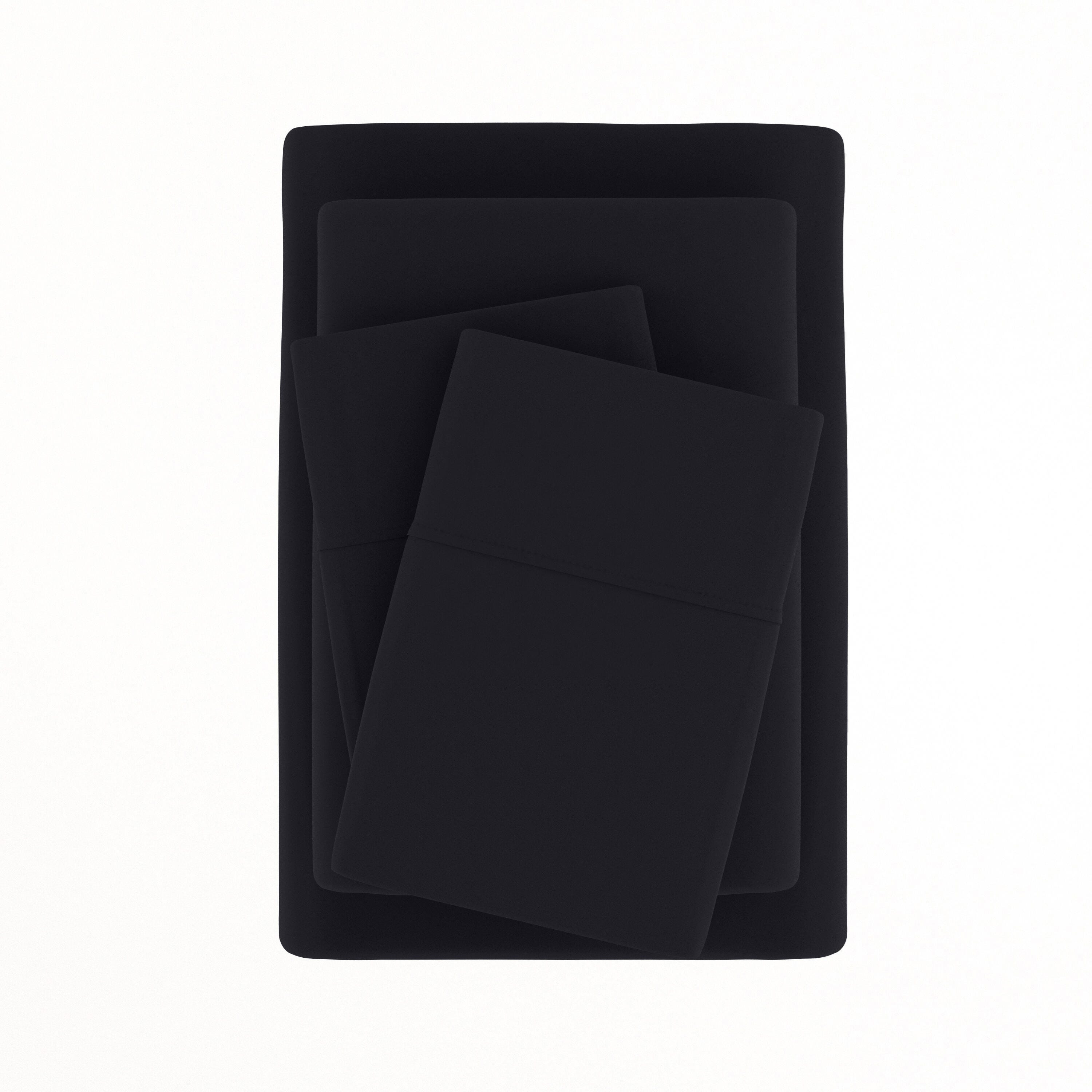 4 Piece Premium Ultra Soft Full Bed Sheet Set, Black, large