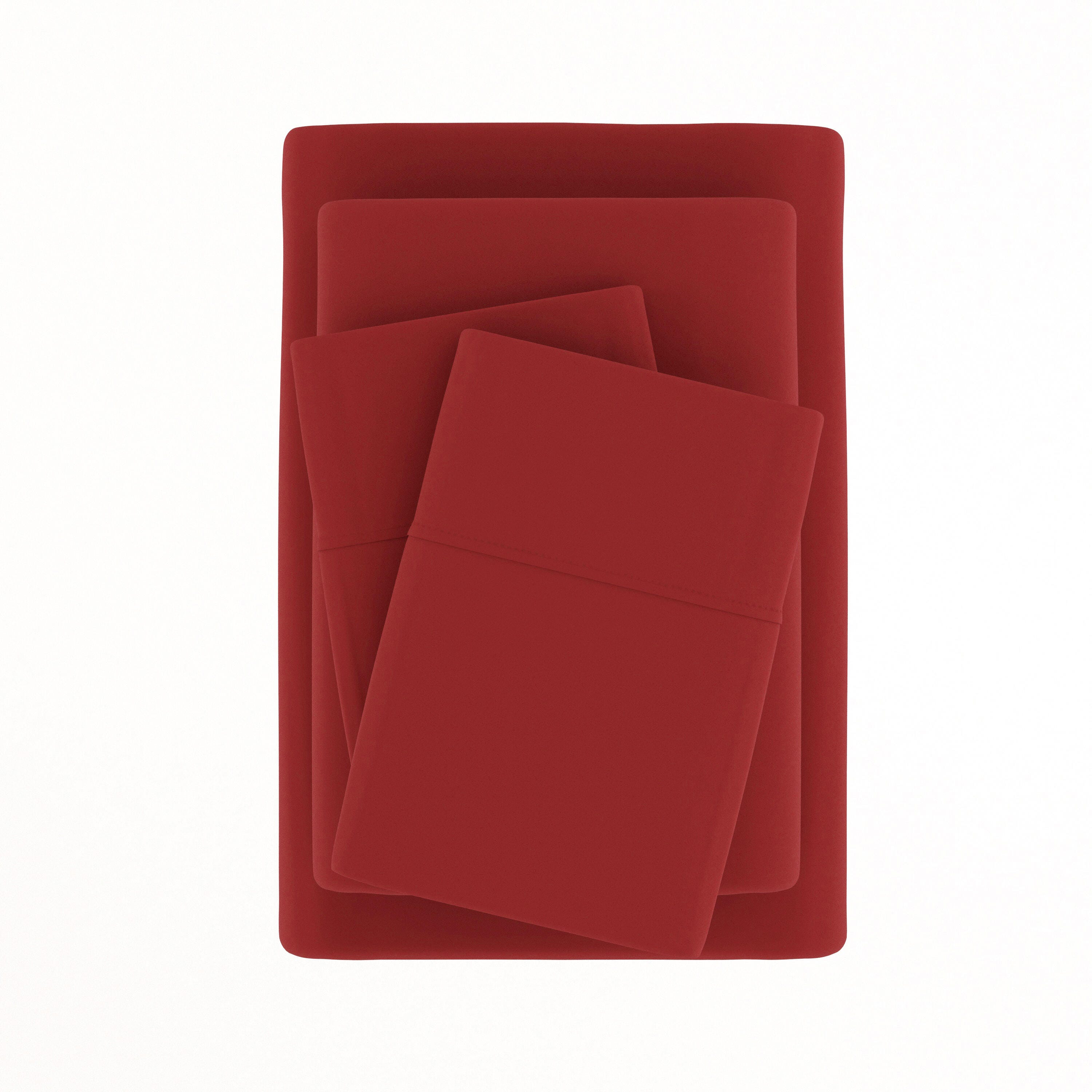 4 Piece Premium Ultra Soft Full Bed Sheet Set, Burgundy, large