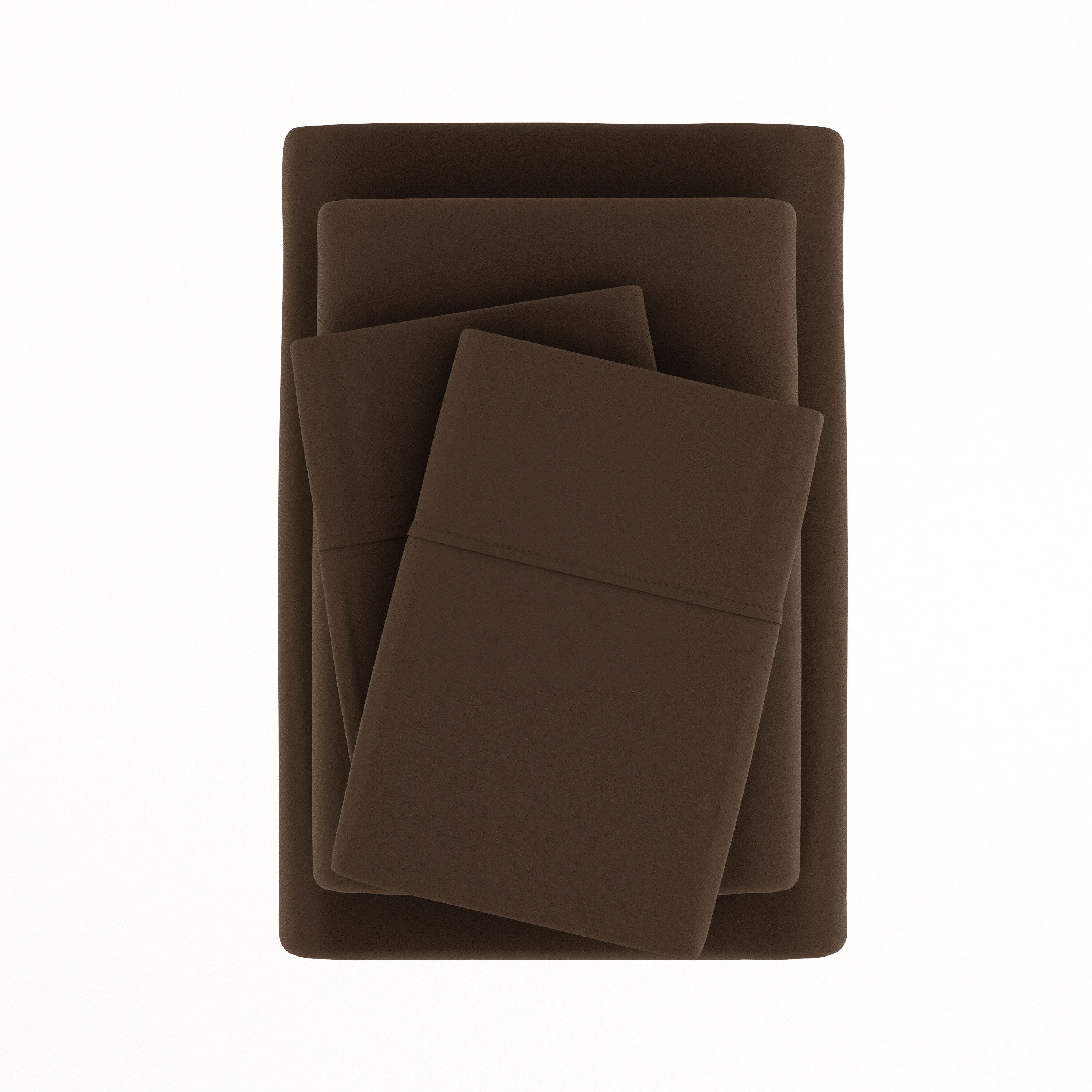 4 Piece Premium Ultra Soft Full Bed Sheet Set, Chocolate, large