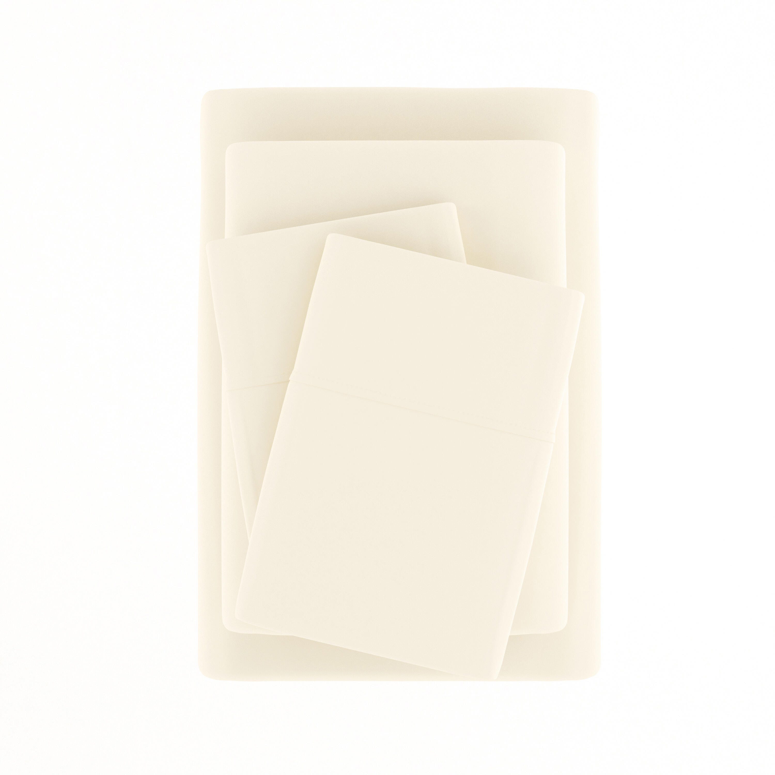 4 Piece Premium Ultra Soft Full Bed Sheet Set, Ivory, large