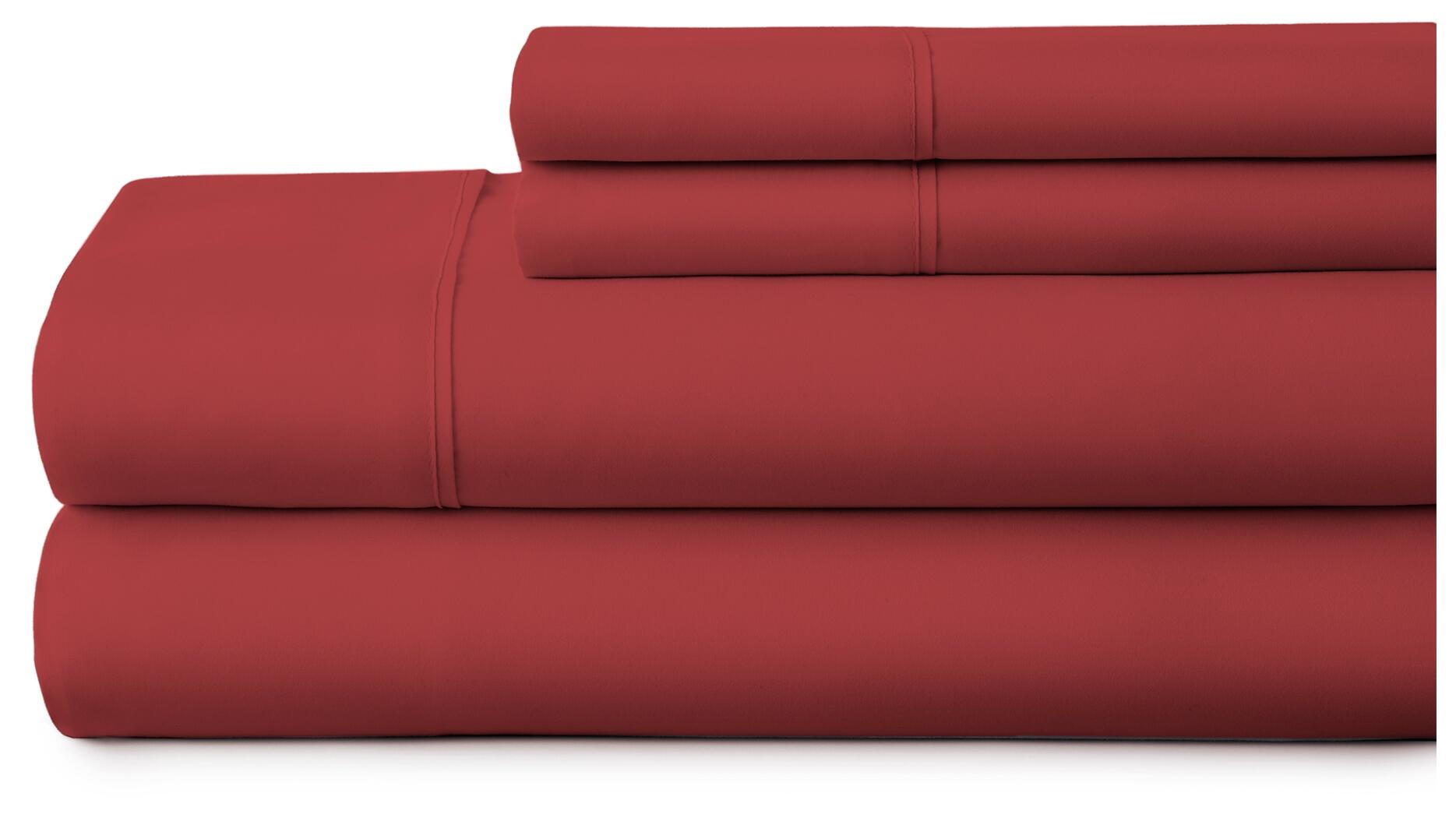 4 Piece Premium Ultra Soft King Bed Sheet Set, Burgundy, large