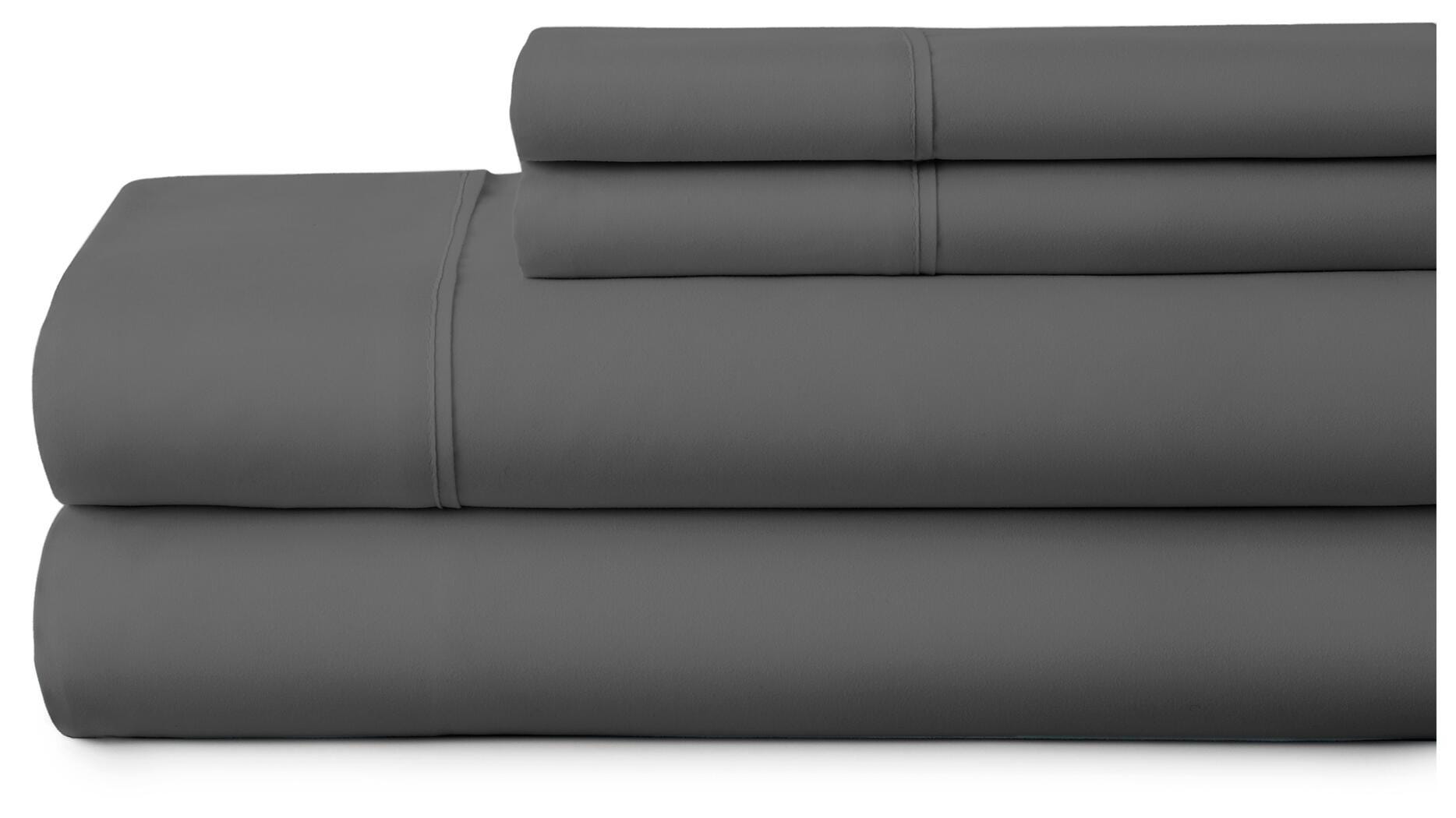 4 Piece Premium Ultra Soft King Bed Sheet Set, Gray, large