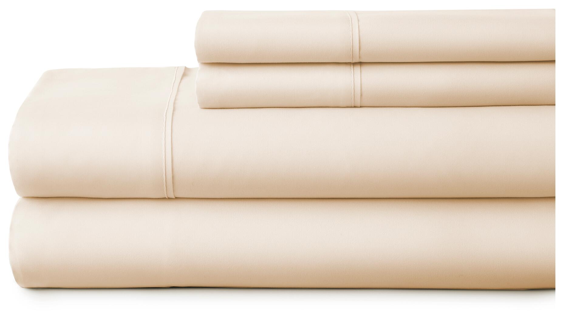 4 Piece Premium Ultra Soft King Bed Sheet Set, Ivory, large