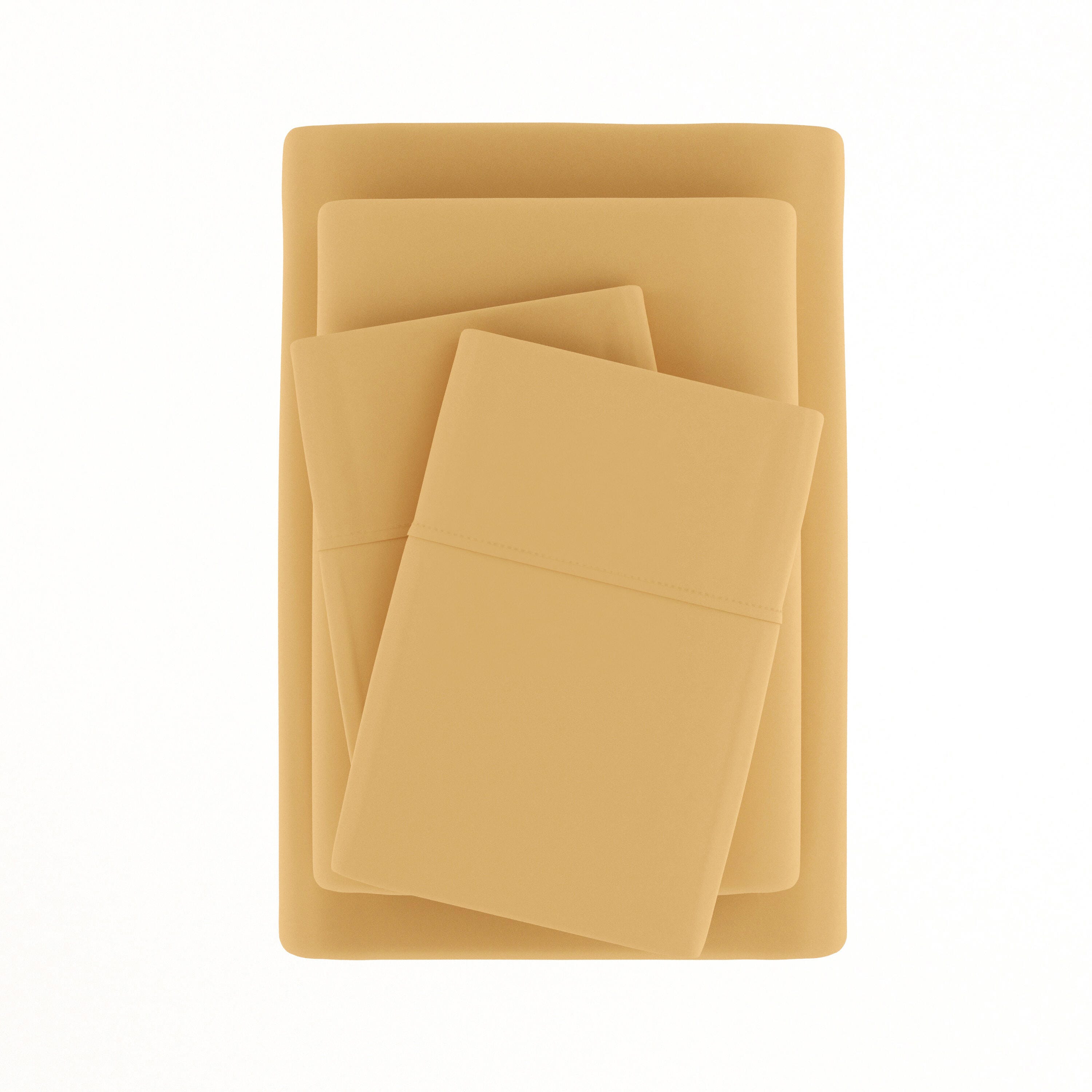 4 Piece Premium Ultra Soft Queen Bed Sheet Set, Gold, large