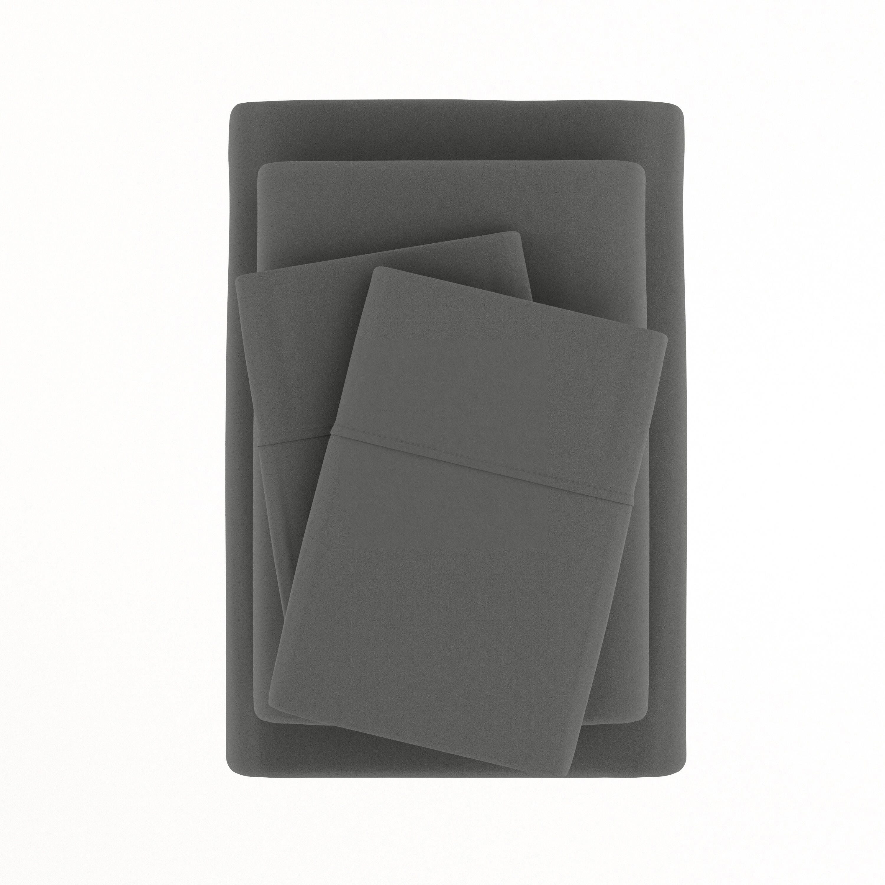 4 Piece Premium Ultra Soft Queen Bed Sheet Set, Gray, large