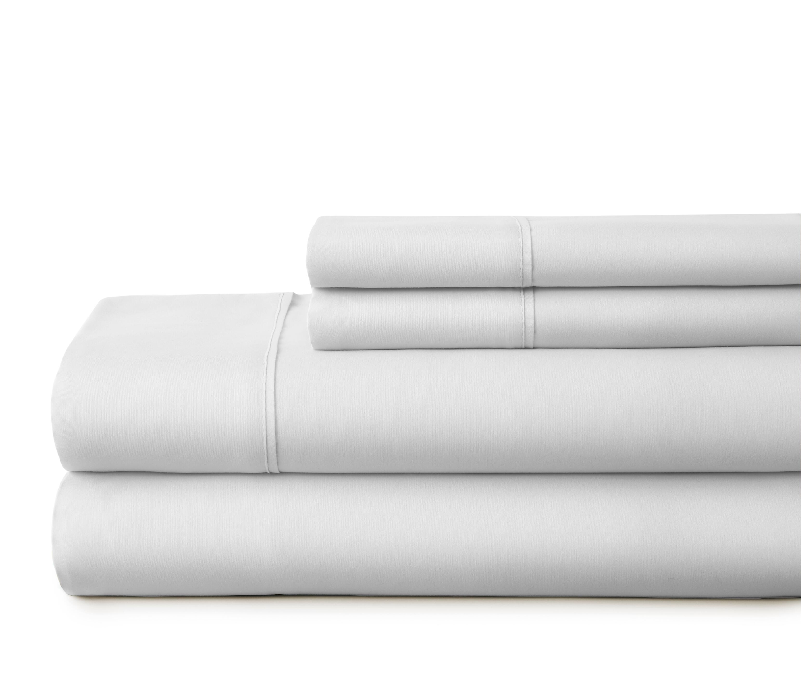 4 Piece Premium Ultra Soft Queen Bed Sheet Set, Light Gray, large