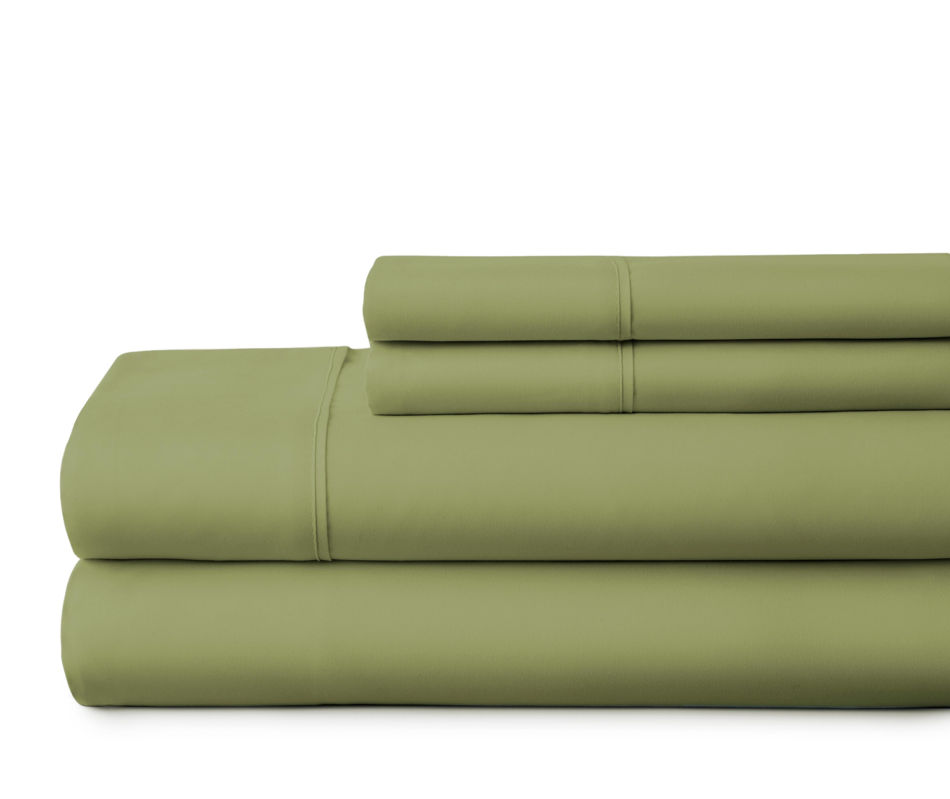 4 Piece Premium Ultra Soft Queen Bed Sheet Set, Sage, large