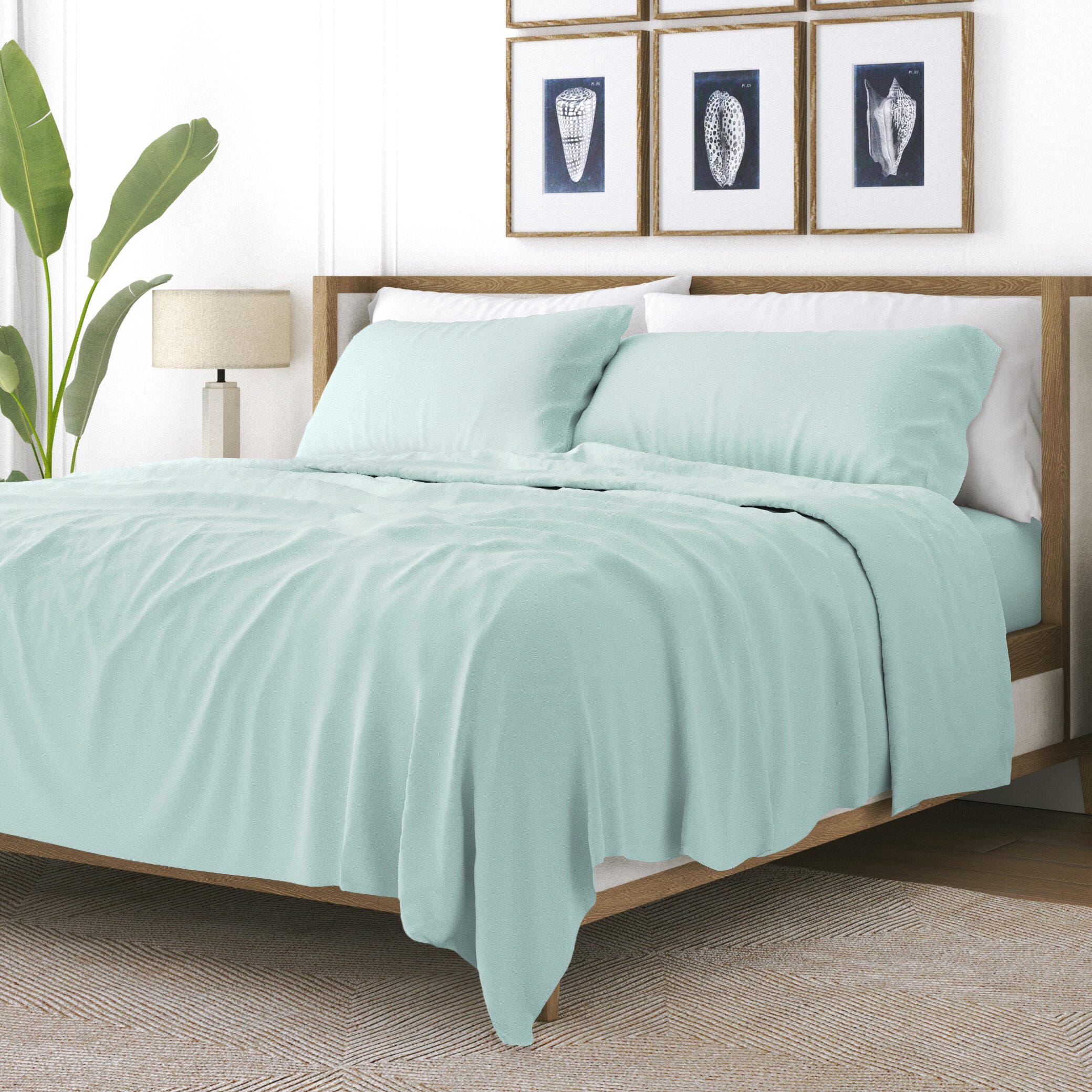 3 Piece Premium Ultra Soft Twin Sheet Set, Aqua, large