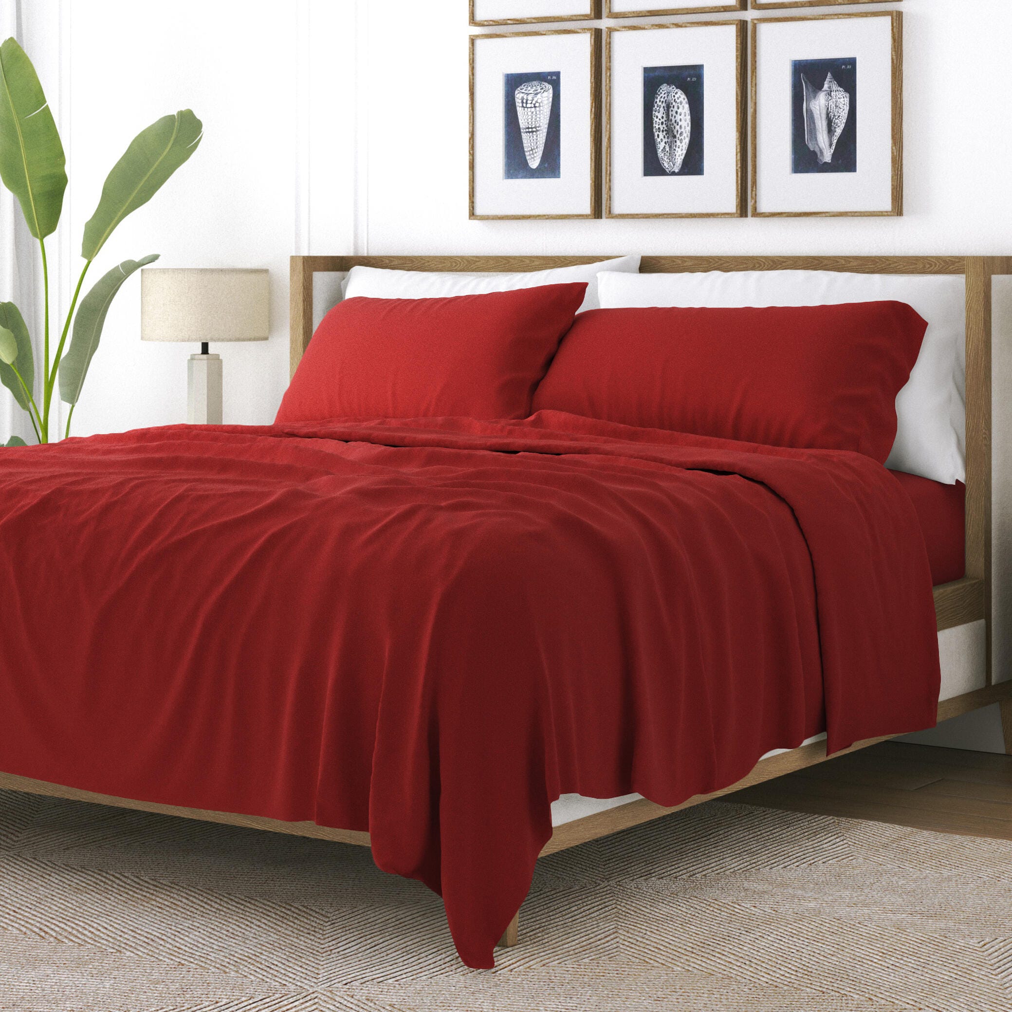3 Piece Premium Ultra Soft Twin Sheet Set, Burgundy, large