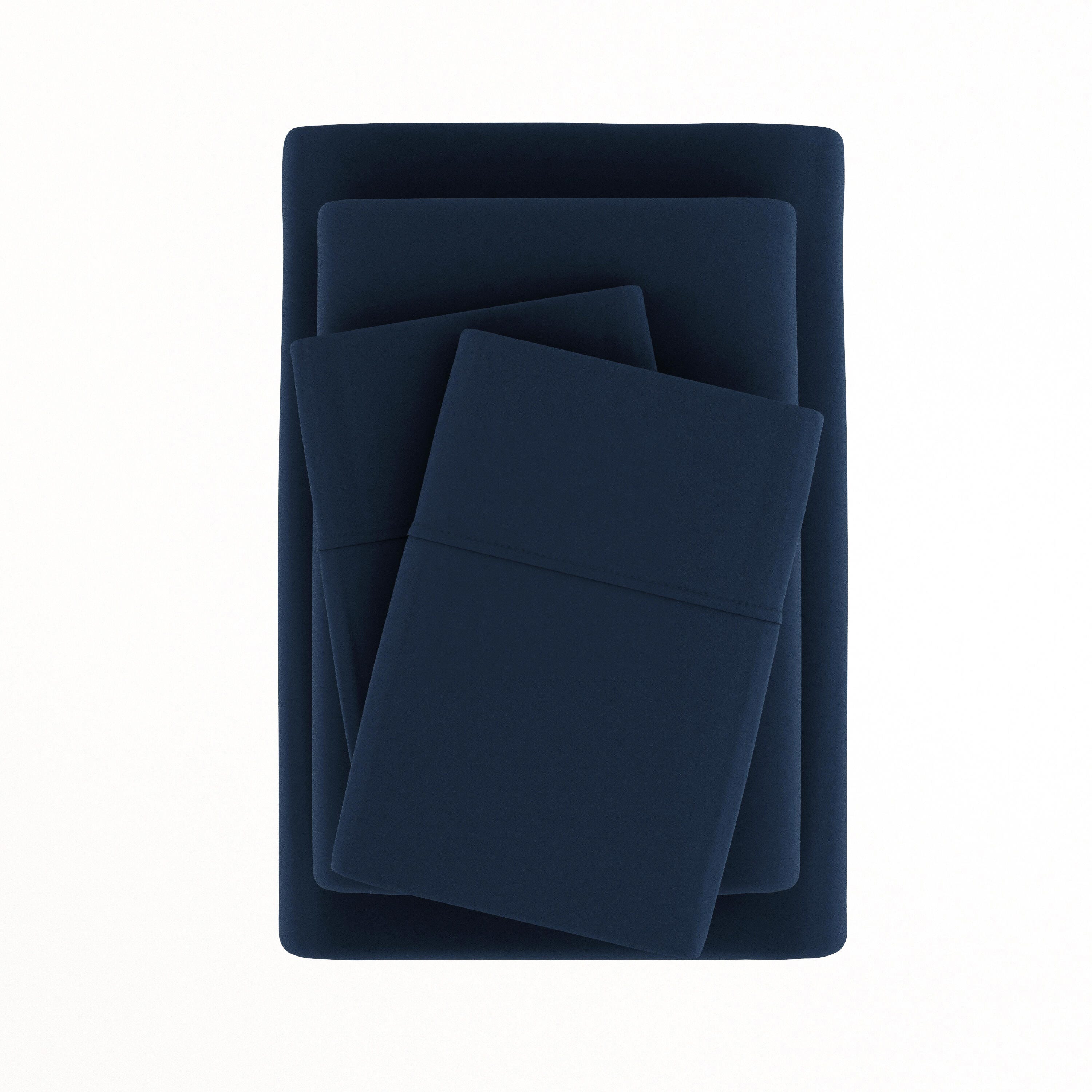 3 Piece Premium Ultra Soft Twin Sheet Set, Navy, large
