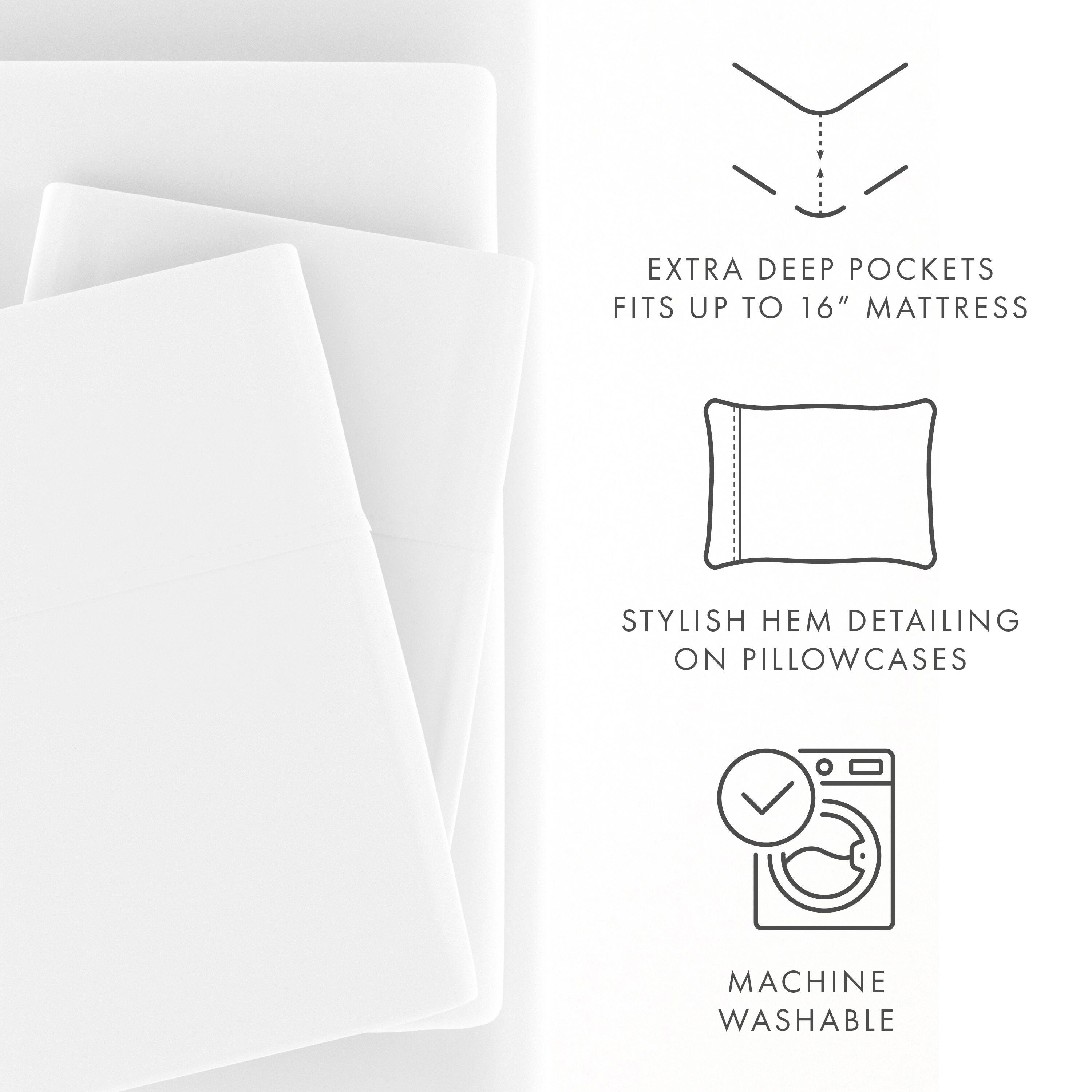3 Piece Premium Ultra Soft Twin Sheet Set, White, large