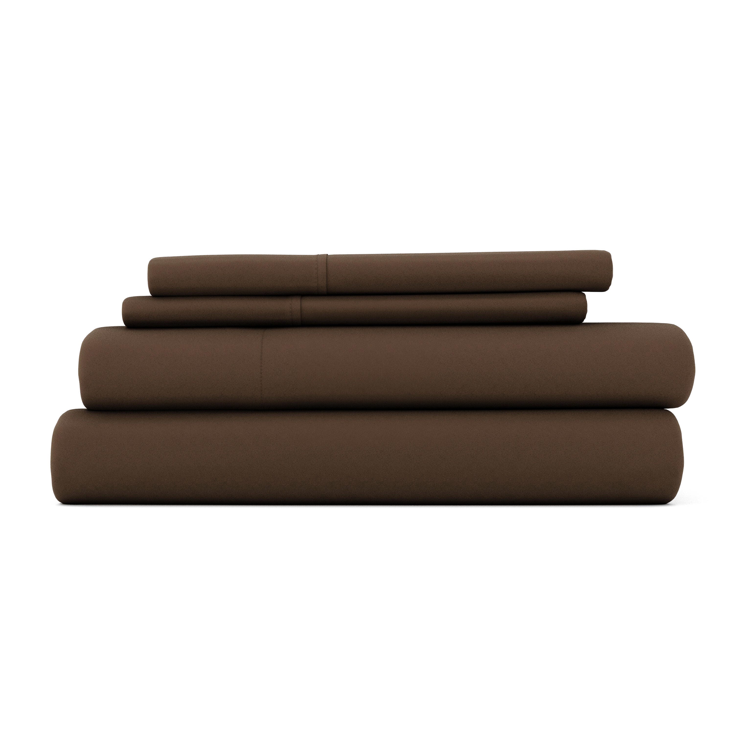 3 Piece Premium Ultra Soft Twin XL Sheet Set, Chocolate, rollover
