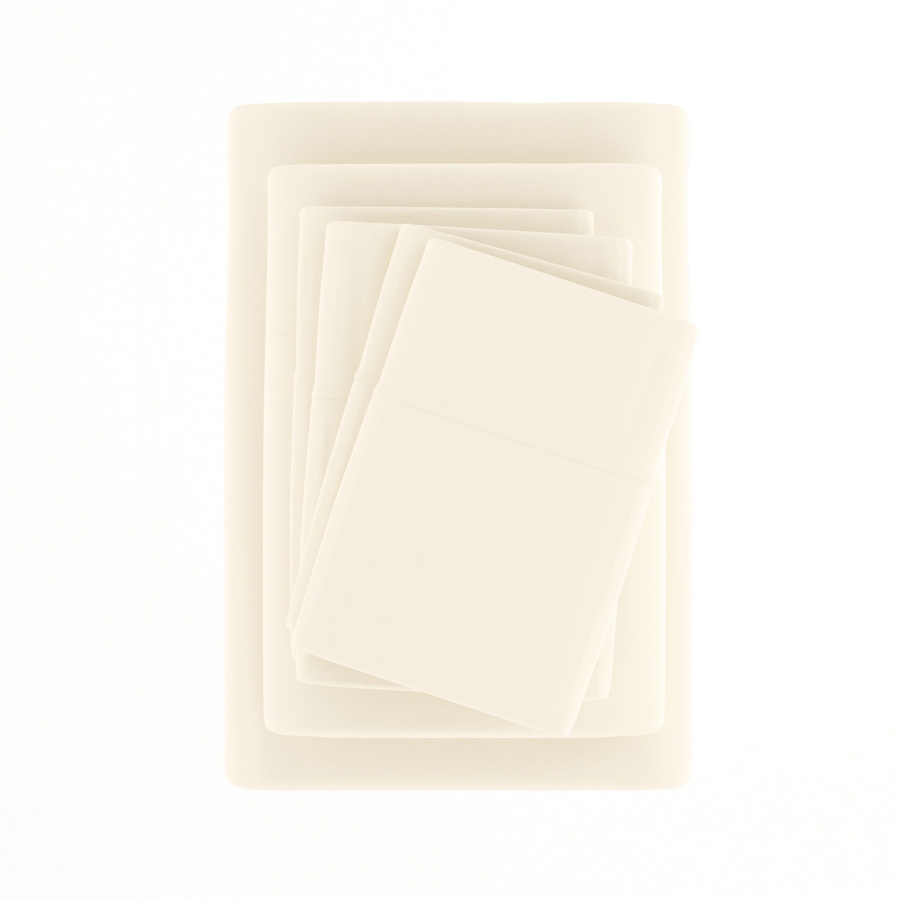 6 Piece Luxury Ultra Soft Full Bed Sheet Set, Ivory, large